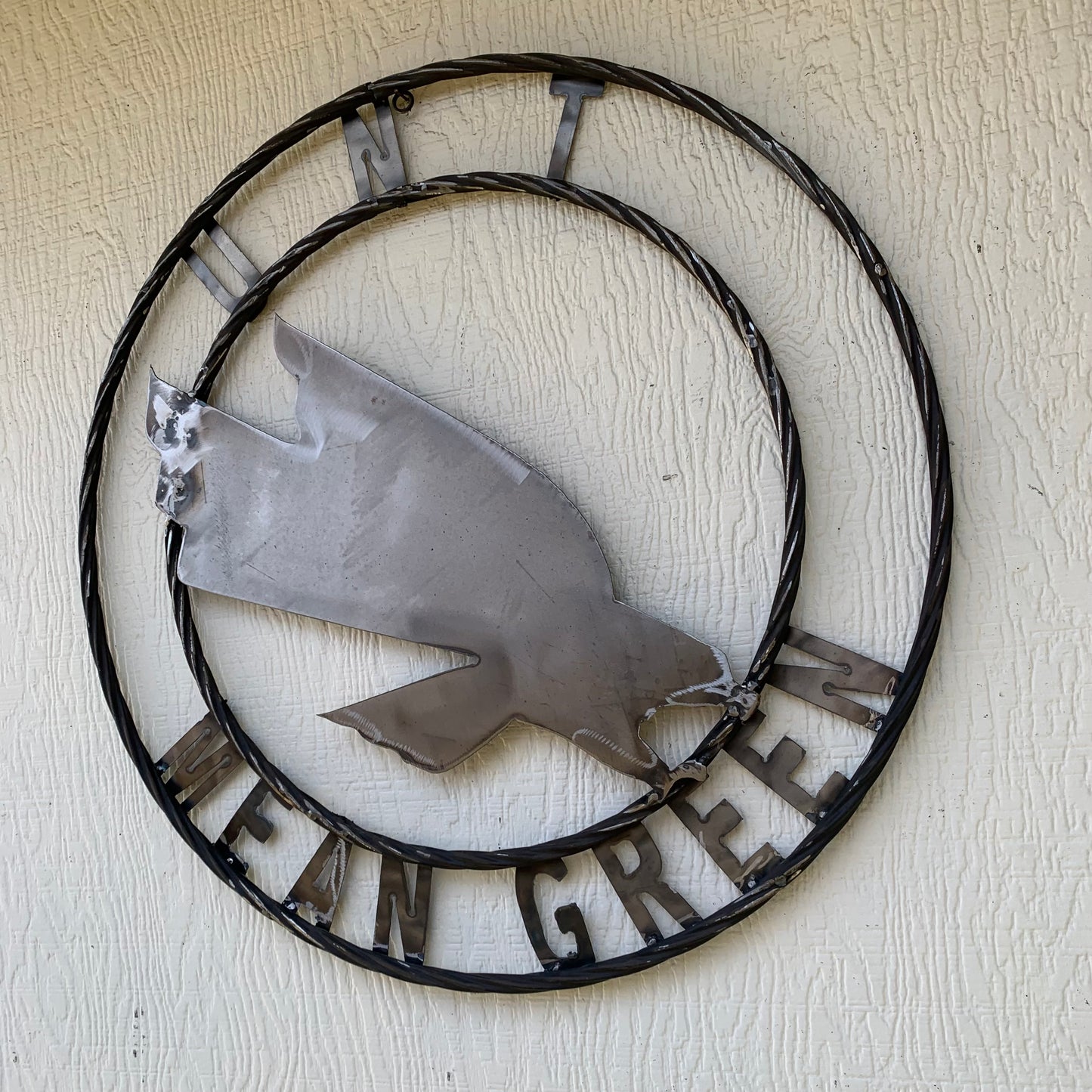 12", 18", 24", 32" UNT MEAN GREEN RAW METAL CUSTOM VINTAGE CRAFT WALL ART TEAM SIGN HANDMADE