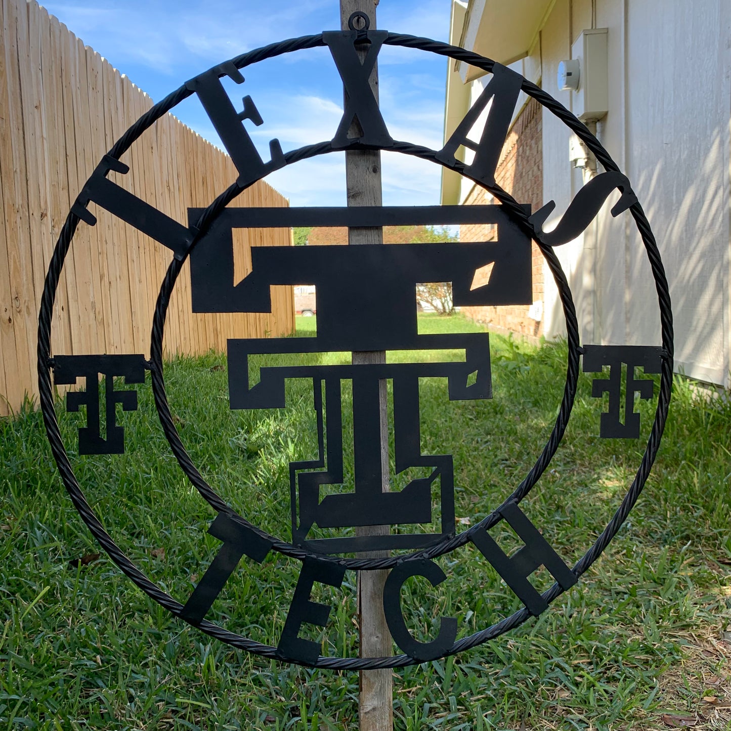 TEXAS TECH RUSTIC BLACK CUSTOM METAL VINTAGE CRAFT WESTERN HOME DECOR HANDMADE