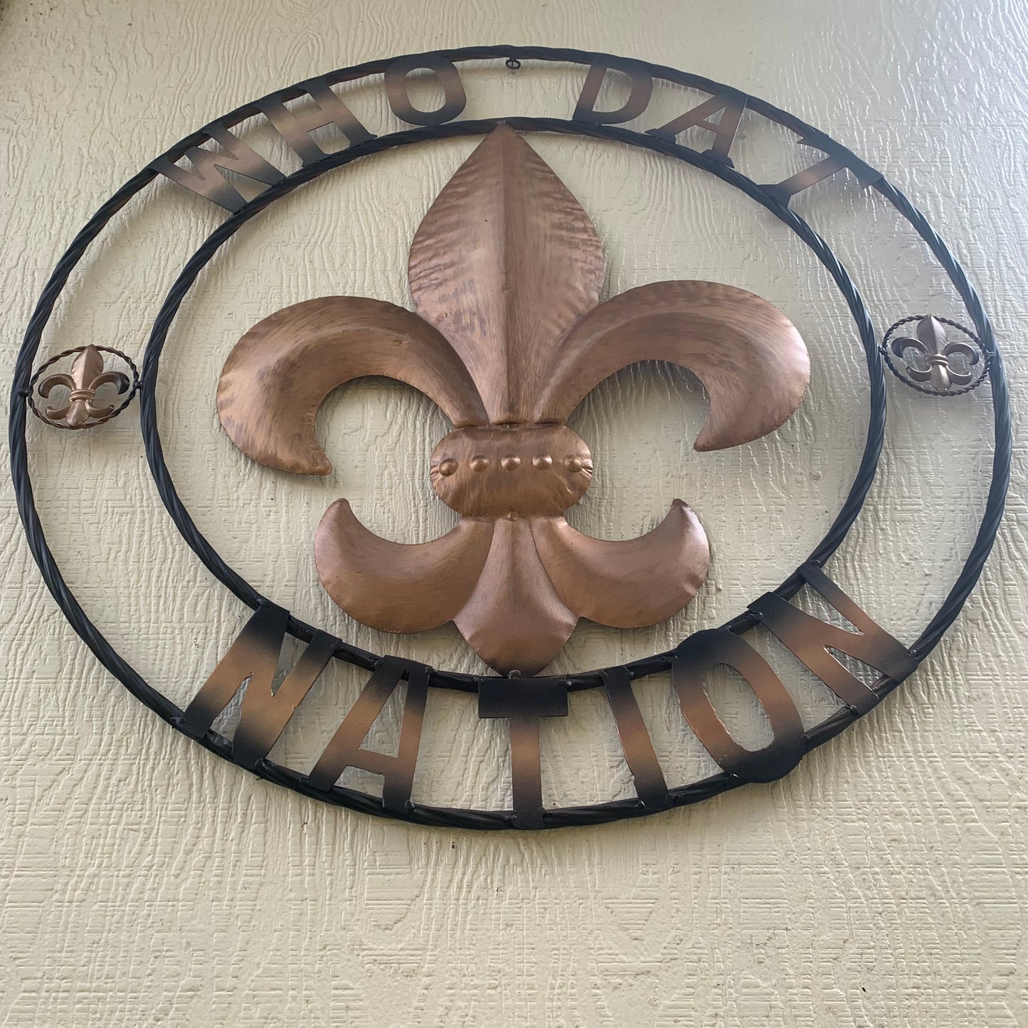 18", 24", 32" 36" WHO DAT NATION FLEUR DE LIS METAL WALL ART WESTERN HOME DECOR NEW
