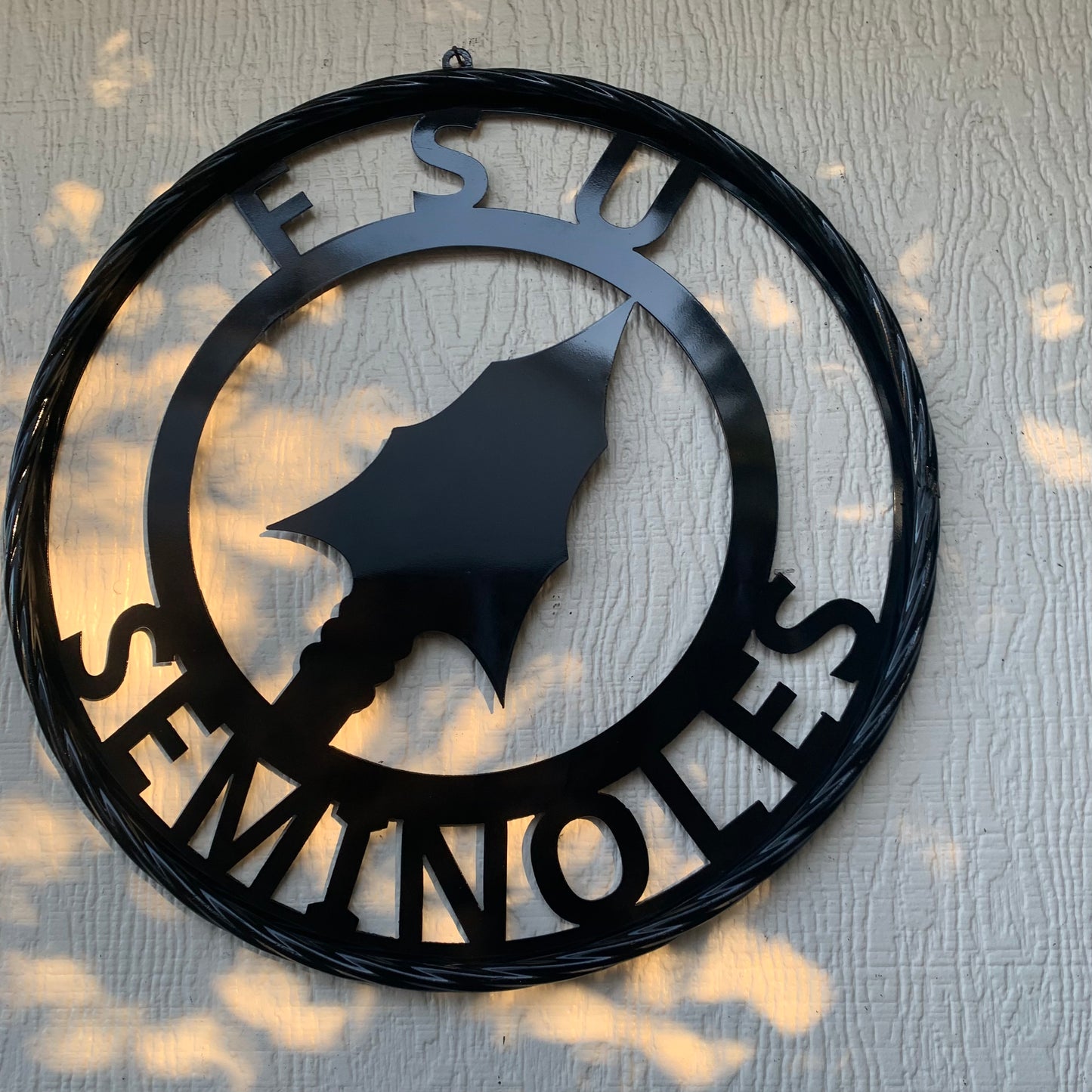 12", 18", 24", 32" FSU SEMINOLES FLORIDA STATE SPEAR CUSTOM METAL VINTAGE CRAFT TEAM SIGN RUSTIC BLACK HANDMADE