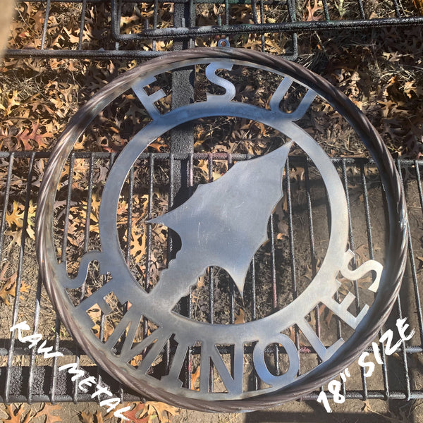 FSU SEMINOLES FLORIDA SPEAR CUSTOM RAW METAL VINTAGE CRAFT TEAM SIGN HANDMADE