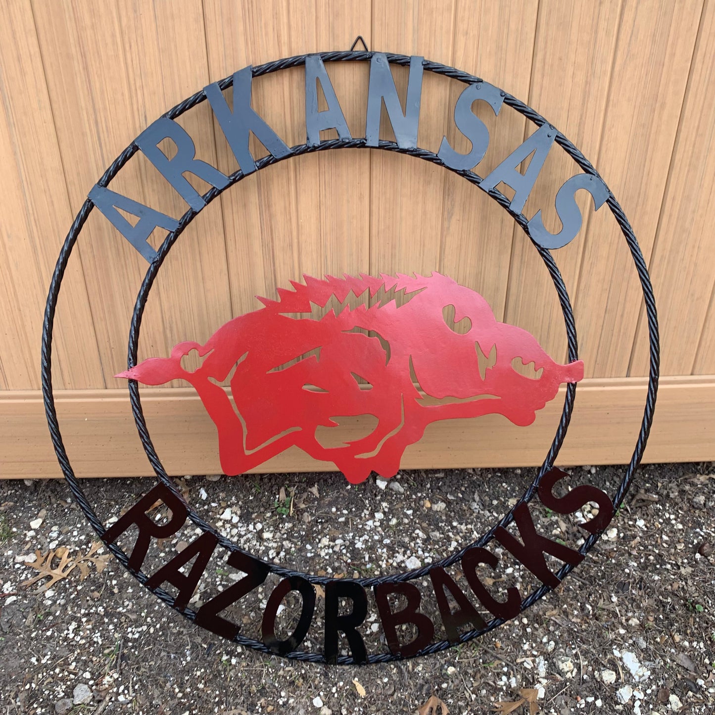 ARKANSAS RAZORBACKS CUSTOM METAL VINTAGE CRAFT SIGN TEAM WALL ART WESTERN HOME DECOR HANDAMADE