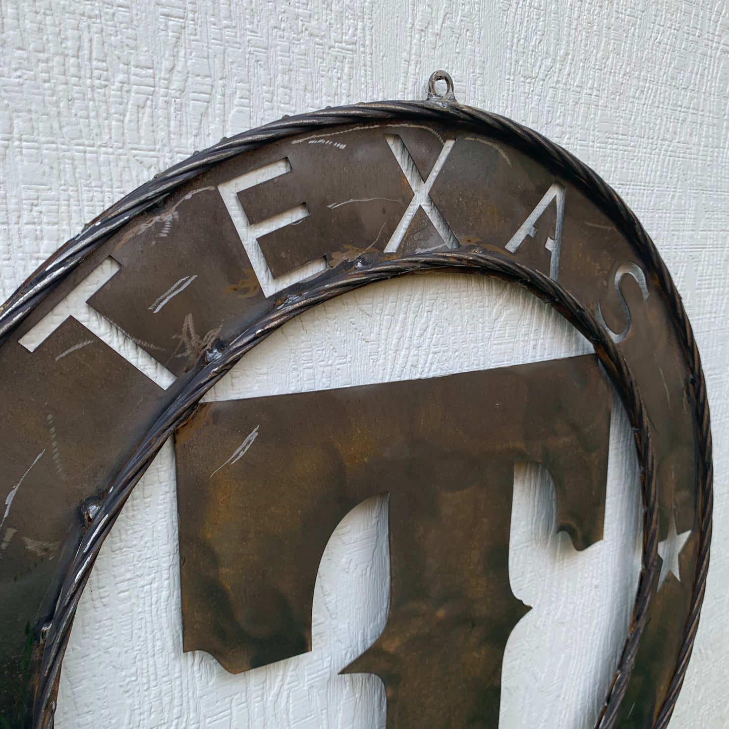 12", 18", 24", 32" TEXAS RANGERS CUSTOM RAW METAL VINTAGE CRAFT TEAM SIGN WIDE BAND RING DISC HANDMADE