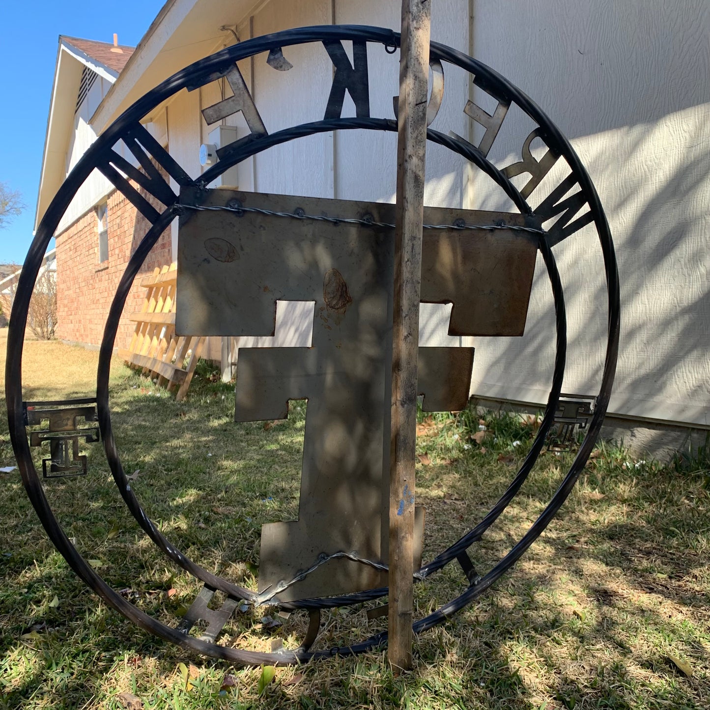 12",18",24",32",36" WRECKEM TEXAS TECH RAW METAL CUSTOM VINTAGE CRAFT METAL TEAM SIGN HANDMADE