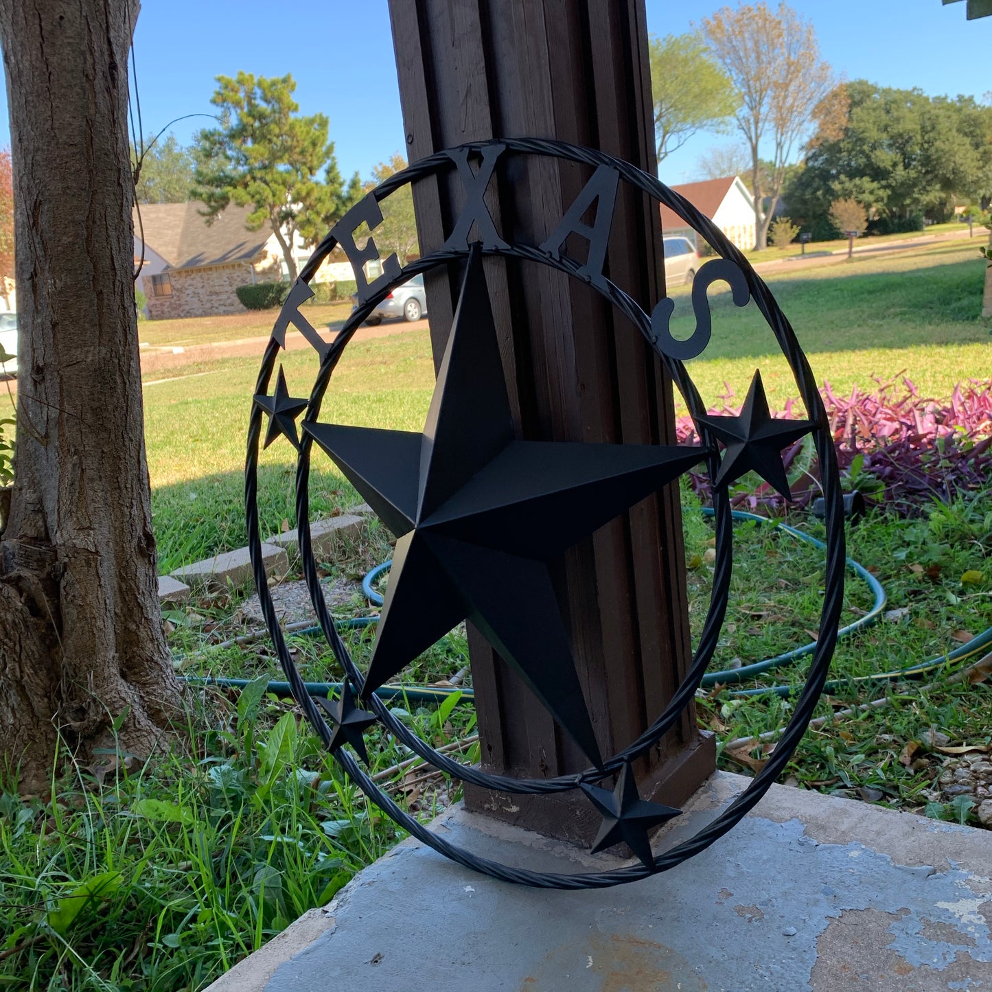 24" TEXAS BLACK STAR BARN STAR METAL ART WESTERN HOME DECOR VINTAGE RUSTIC BLACK