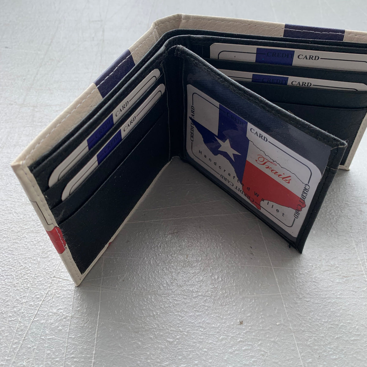 5" TEXAS FLAG WALLET LEATHER BIFOLD WALLET NEW