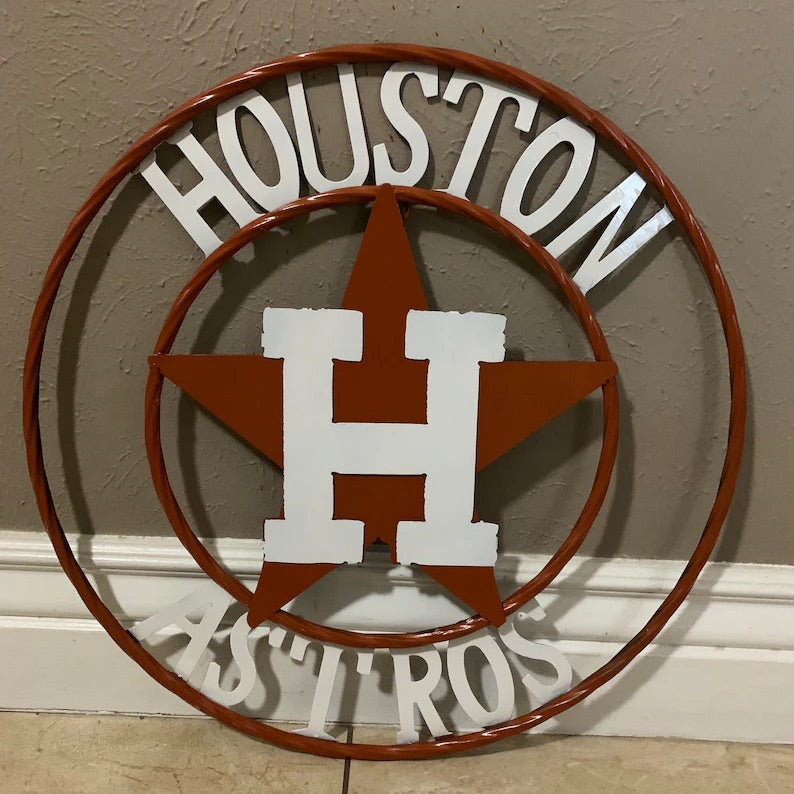 12",18",24",32,36" HOUSTON ASTROS METAL CUSTOM VINTAGE CRAFT TEAM SIGN HANDMADE