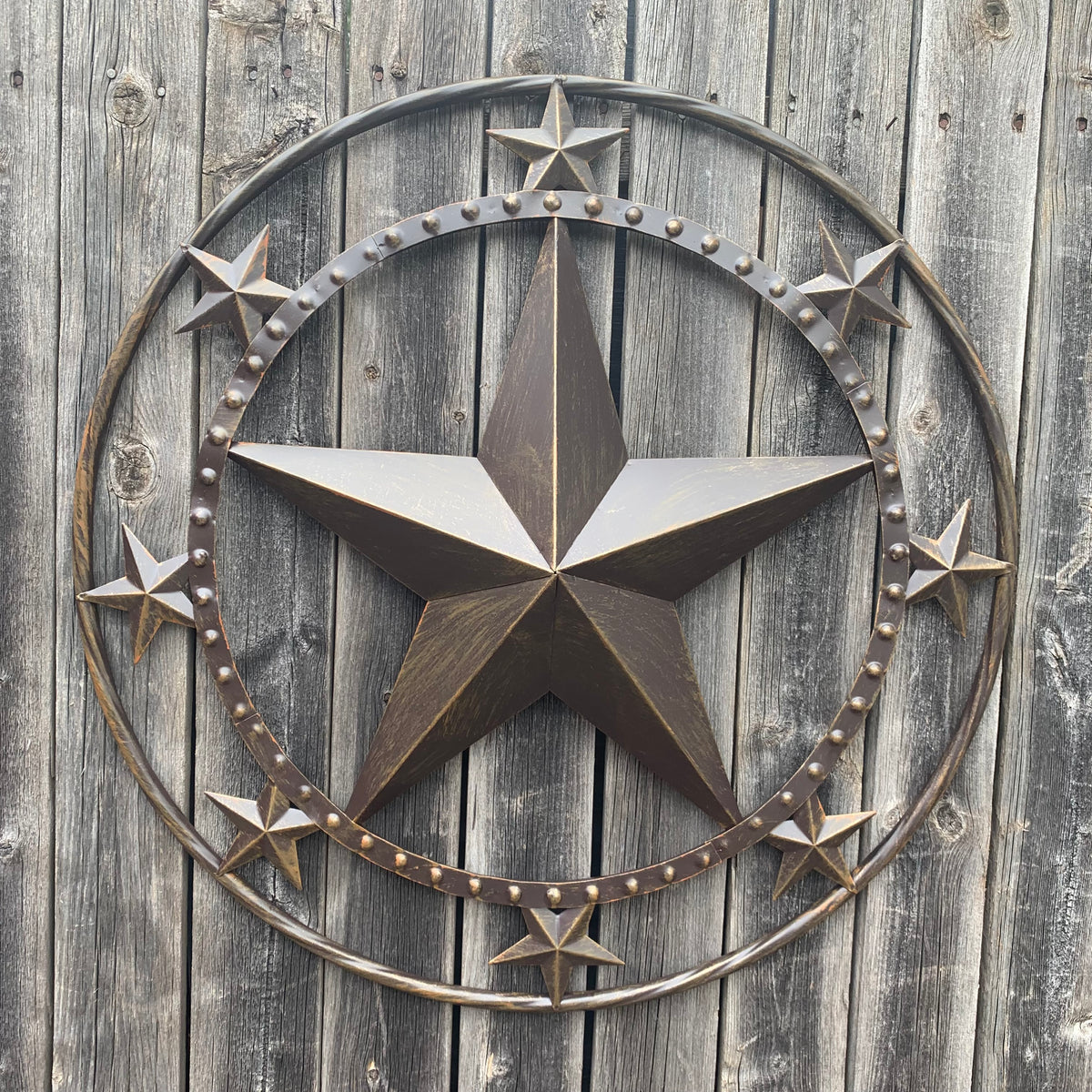 #SI_BC2109 MULTI STARS 24" BARN METAL STAR WESTERN HOME DECOR HANDMADE RUSTIC BRONZE NEW