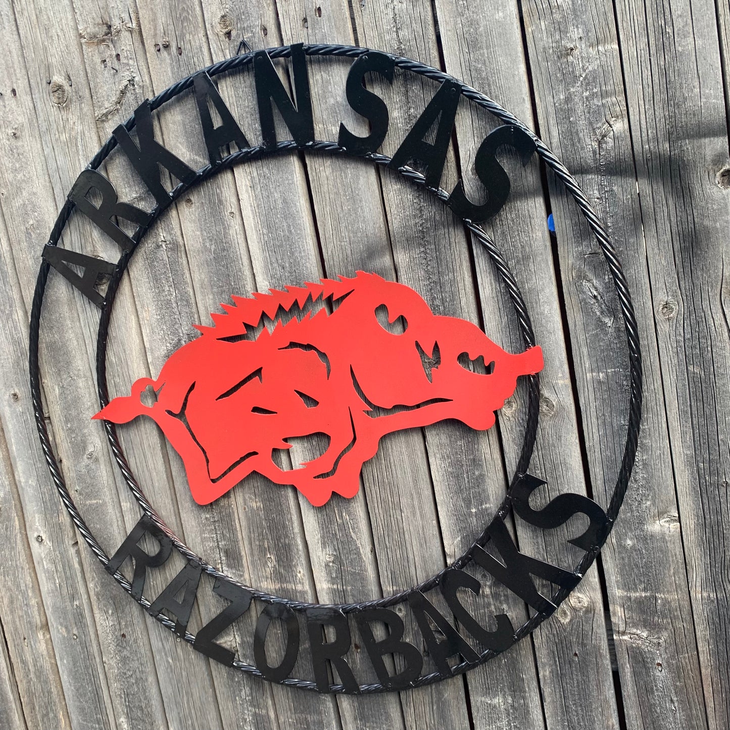 ARKANSAS RAZORBACKS CUSTOM METAL VINTAGE CRAFT SIGN TEAM WALL ART WESTERN HOME DECOR HANDAMADE