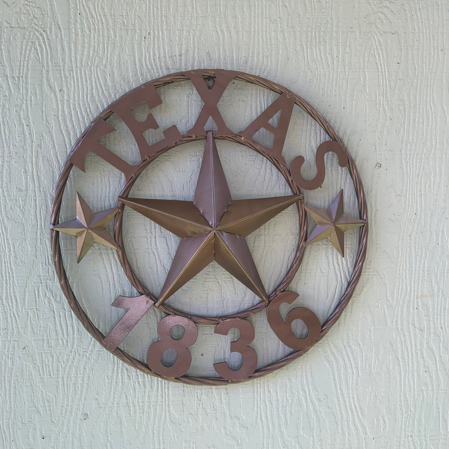 16", 20", 24", 32" TEXAS 1836 HAMMERED COPPER  BARN STAR METAL WALL WESTERN HOME DECOR RED WHITE BLUE ART