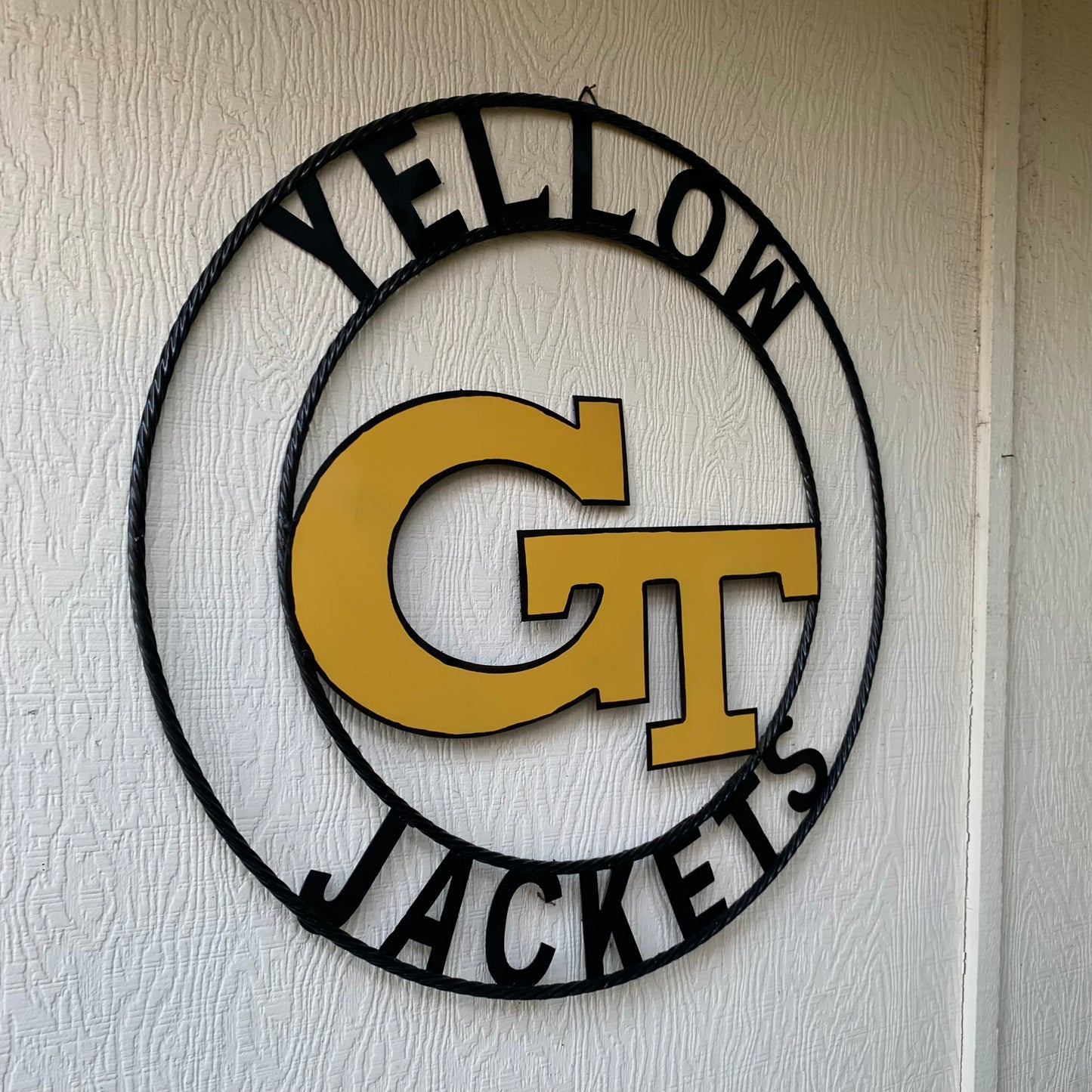 GEORGIA TECH YELLOW JACKETS CUSTOM METAL VINTAGE CRAFT SIGN TEAM WALL ART WESTERN HOME DECOR HANDMADE 12",18",24",32",36"