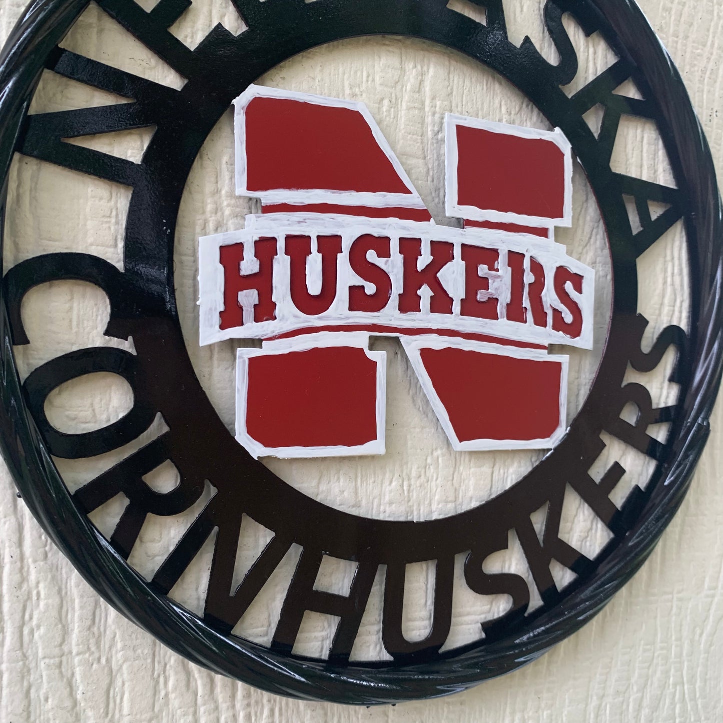 NEBRASKA HUSKERS METAL CUSTOM VINTAGE CRAFT TEAM SIGN WESTERN HOME DECOR HANDMADE 12",18",24",36"