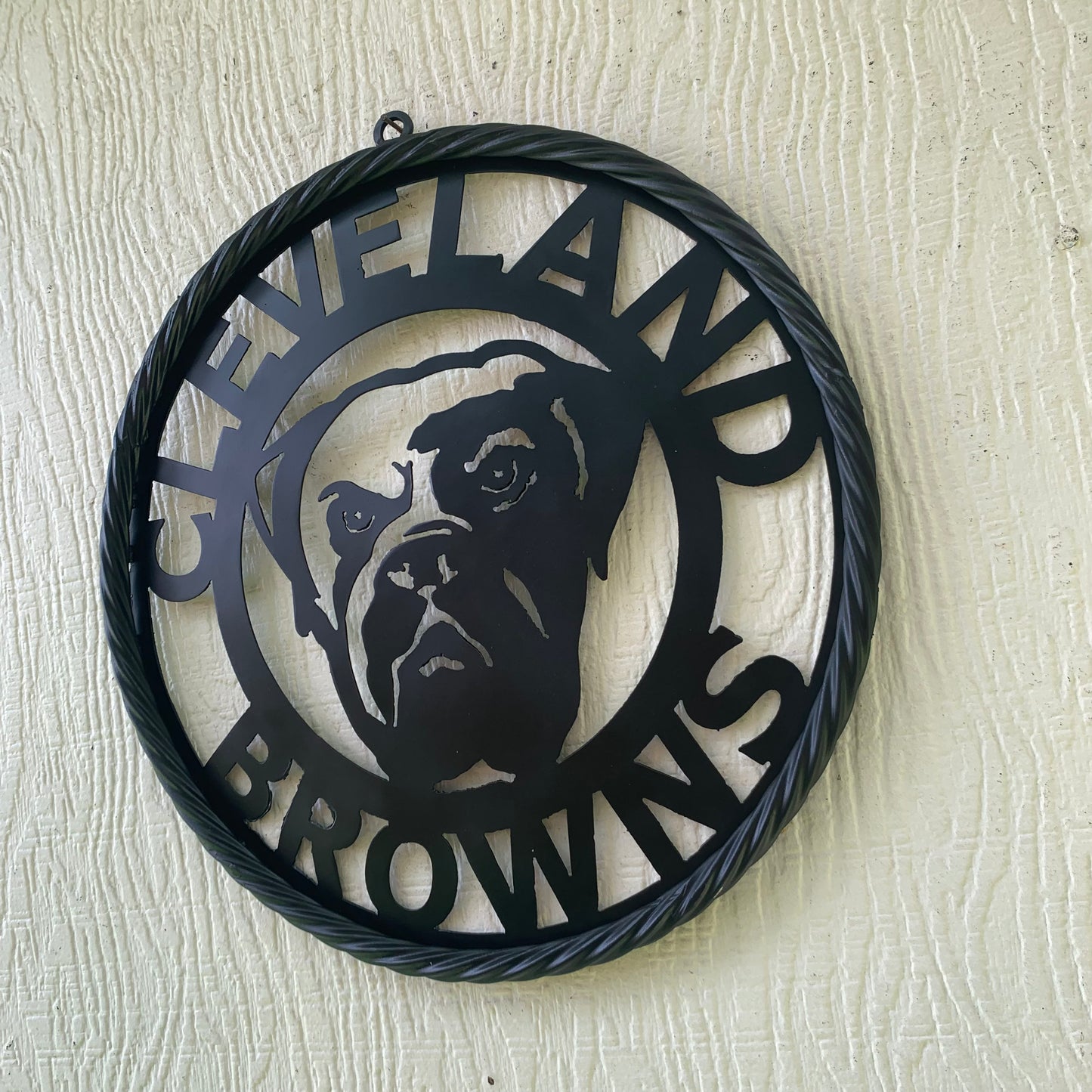 CLEVELAND BROWNS METAL CUSTOM VINTAGE CRAFT ART HANDMADE RUSTIC BLACK