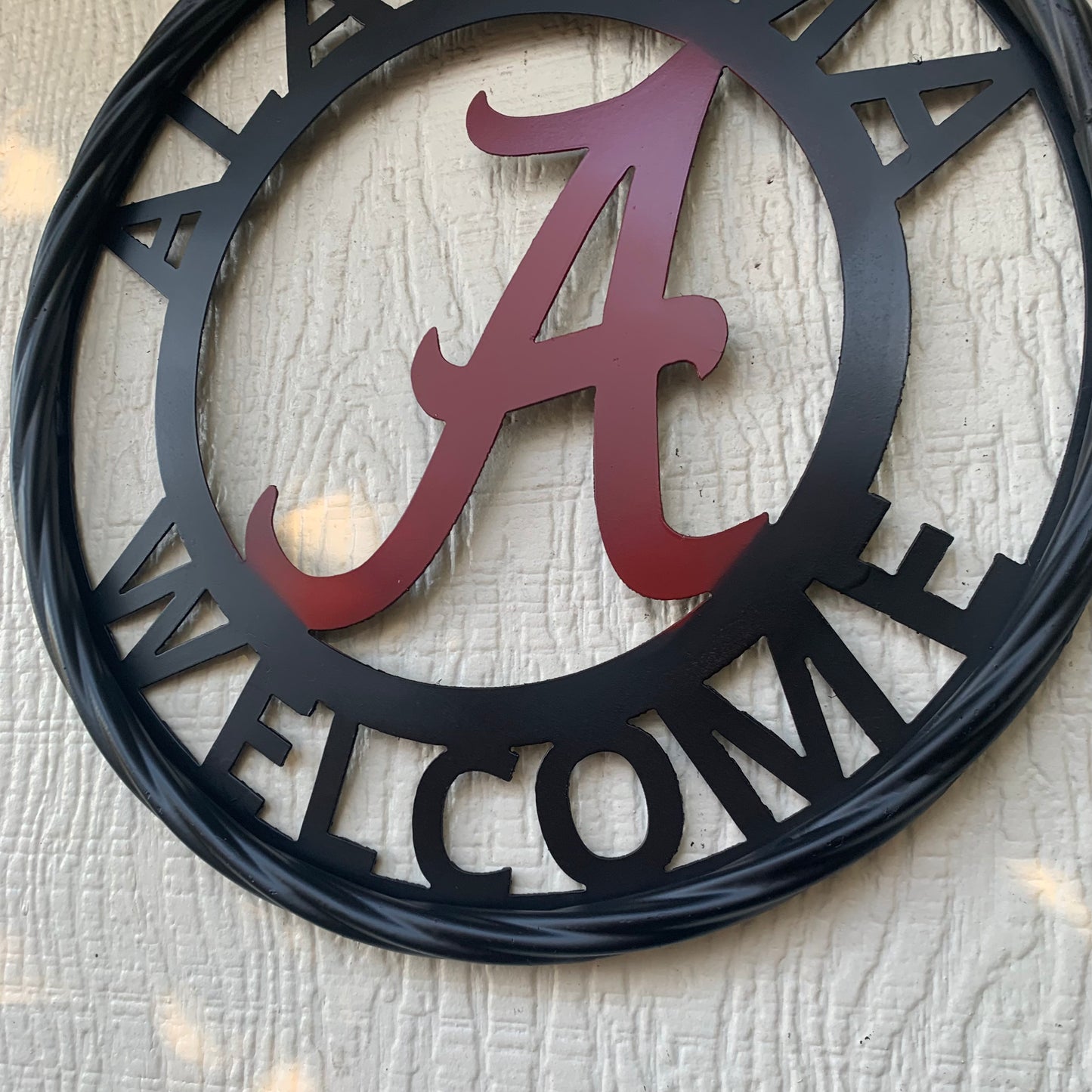 ALABAMA WELCOME RED & BLACK CUSTOM METAL VINTAGE SIGN TEAM HANDMADE