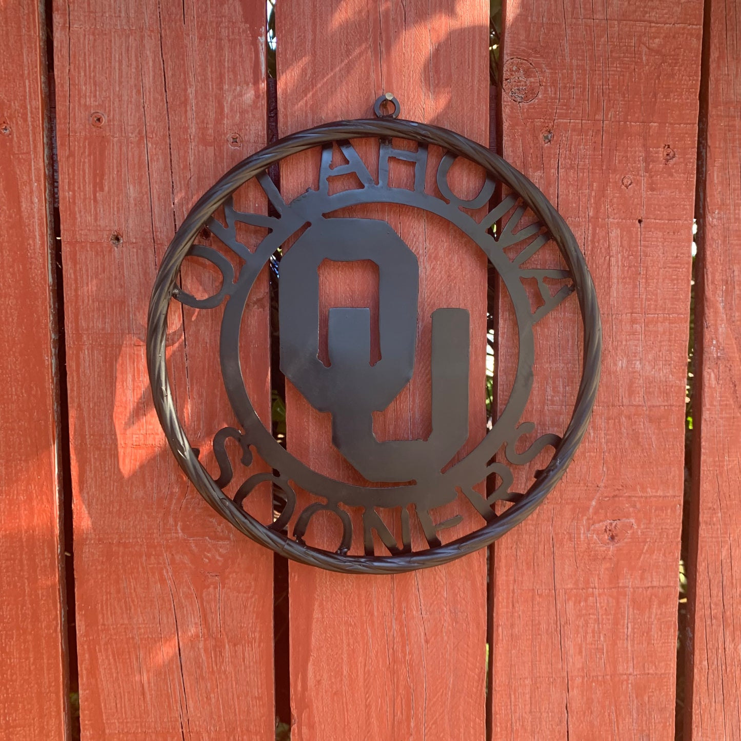 12", 18", 24", 32" OU OKLAHOMA SOONERS RUSTIC BLACK METAL CUSTOM VINTAGE CRAFT WALL ART TEAM SIGN HANDMADE