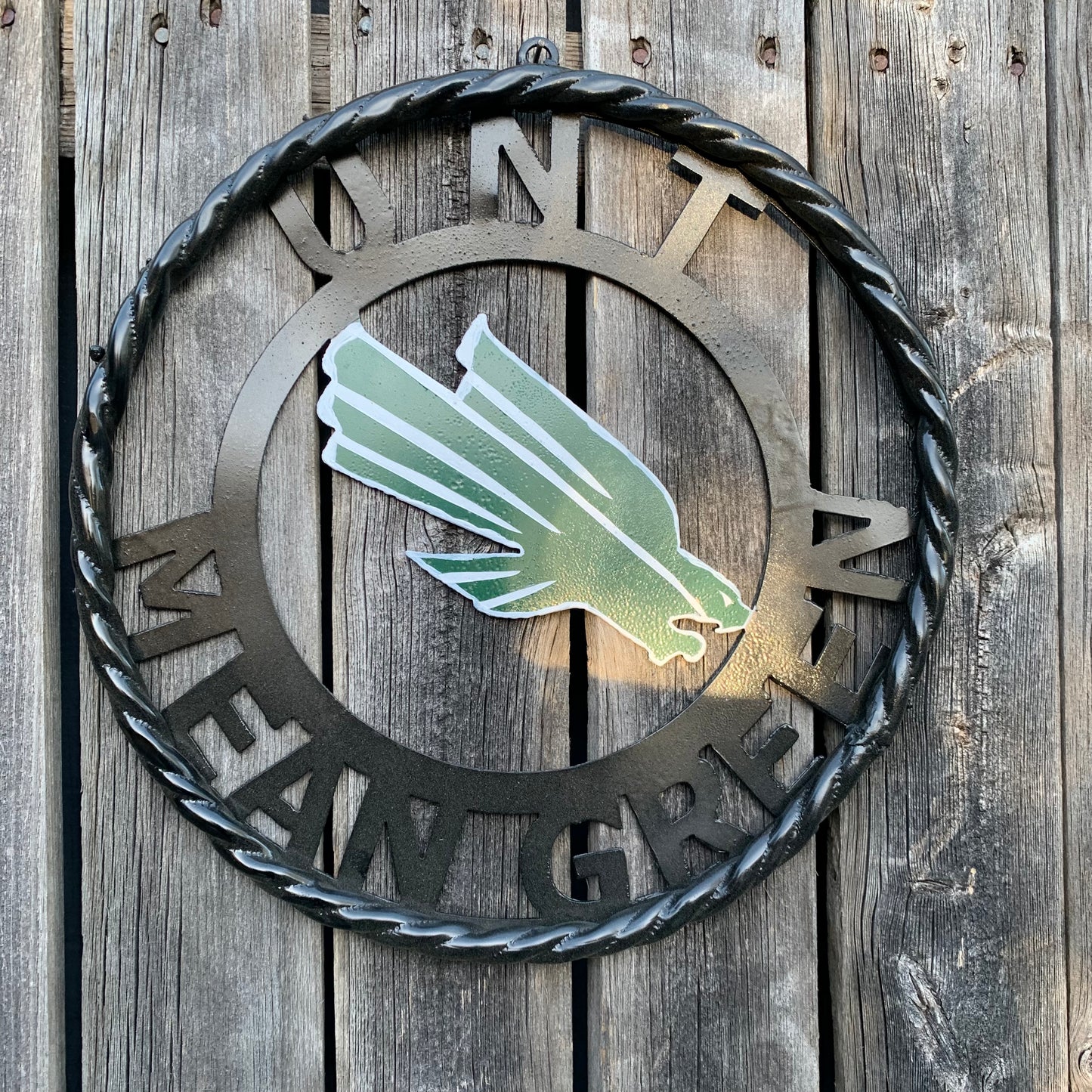 12",18",24" UNT MEAN GREEN CUSTOM METAL VINTAGE CRAFT TEAM SIGN WESTERN HOME DECOR HANDMADE