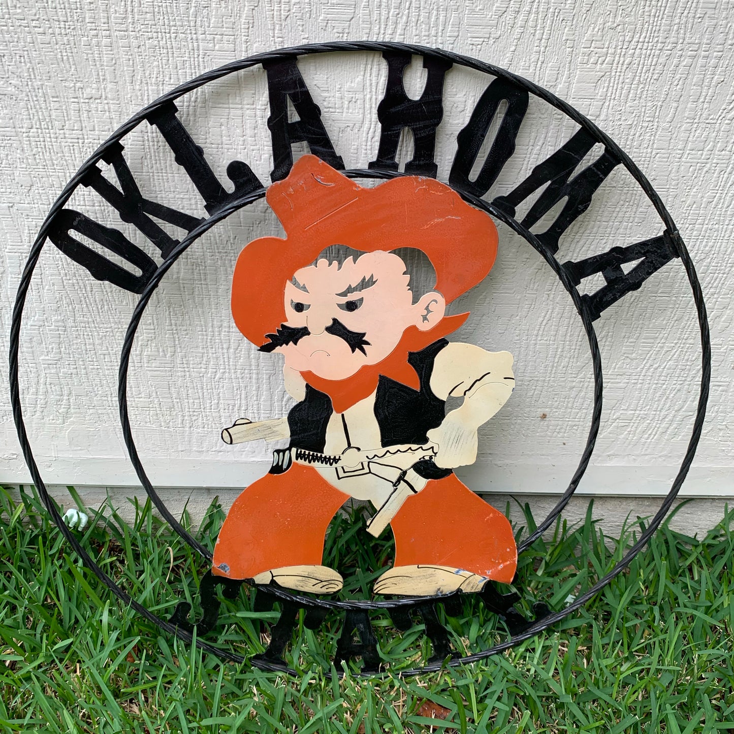 OSU OKLAHOMA STATE COWBOYS CUSTOM METAL VINTAGE CRAFT TEAM SIGN HANDMADE