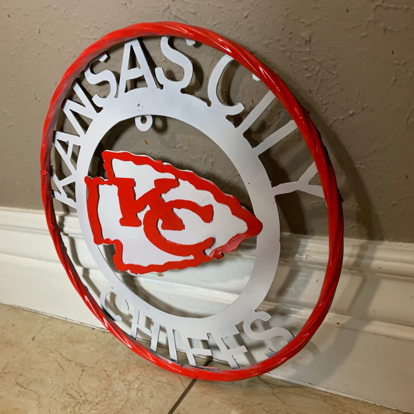 12",18",24",32",36" KANSAS CITY CHIEFS CUSTOM METAL VINTAGE CRAFT SIGN TEAM WESTERN HOME DECOR HANDMADE
