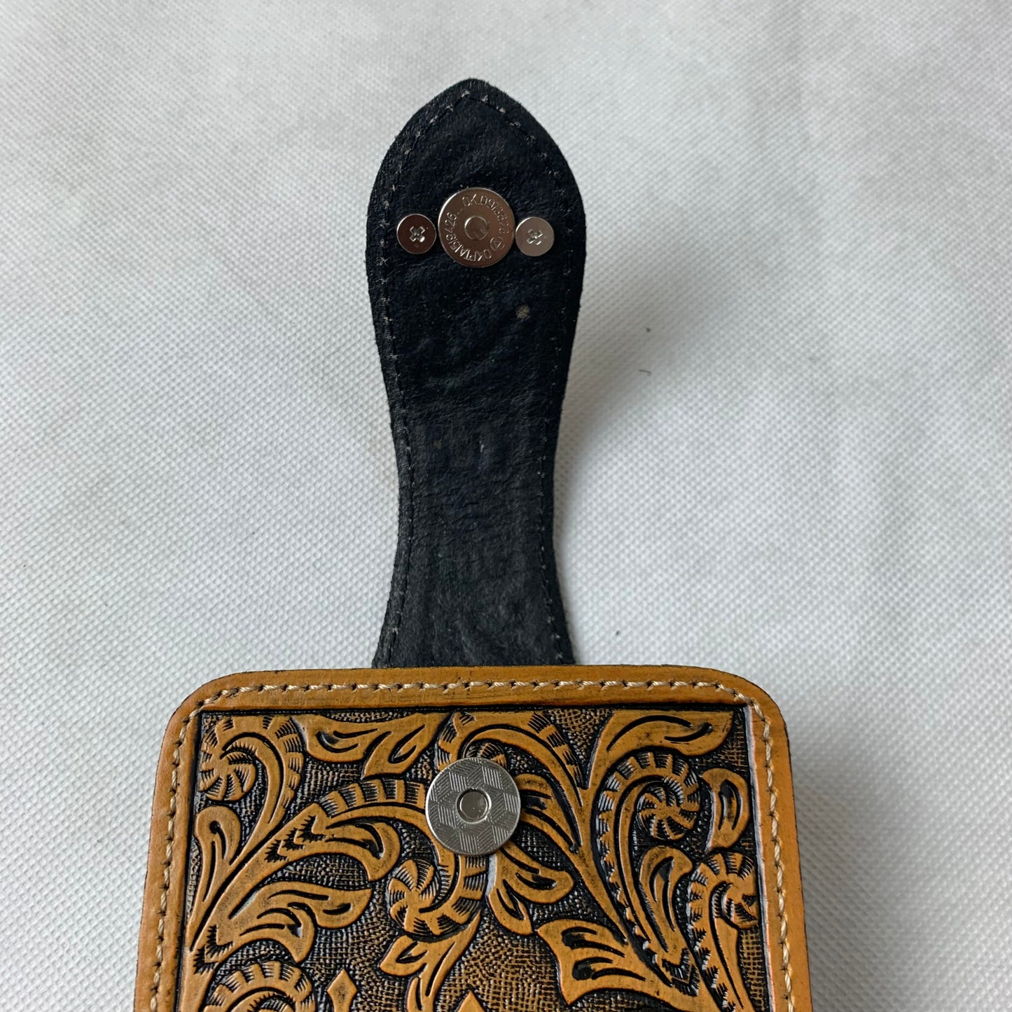 7" COWBOY PRAYER CROSS TAN BROWN  LEATHER POUCH EXTRA LARGE  BELT LOOP HOLSTER CELL PHONE CASE UNIVERSAL OVERSIZE #EH12968