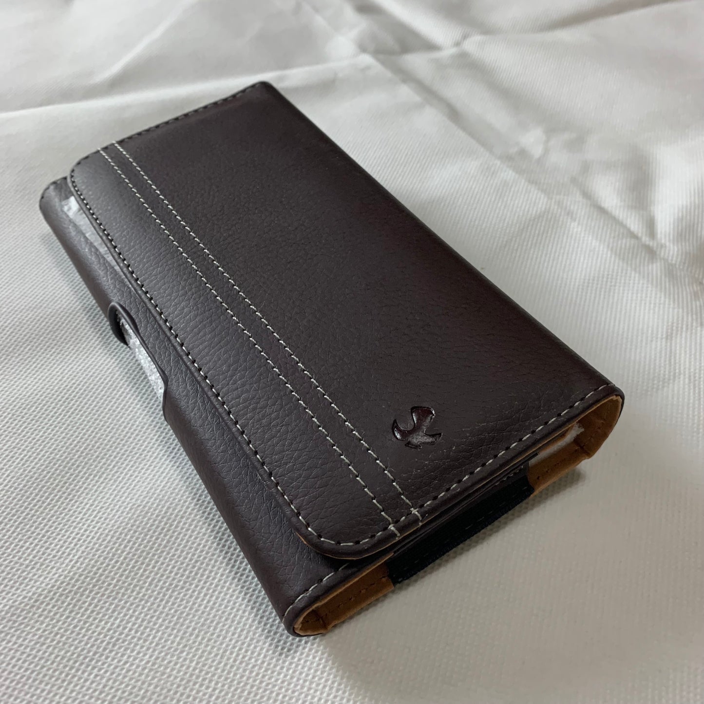 6.6" LUXMO COFFEE BROWN LEATHER EXTRA LARGE POUCH BELT LOOP HOLSTER CELL PHONE CASE UNIVERSAL OVERSIZE #LU20