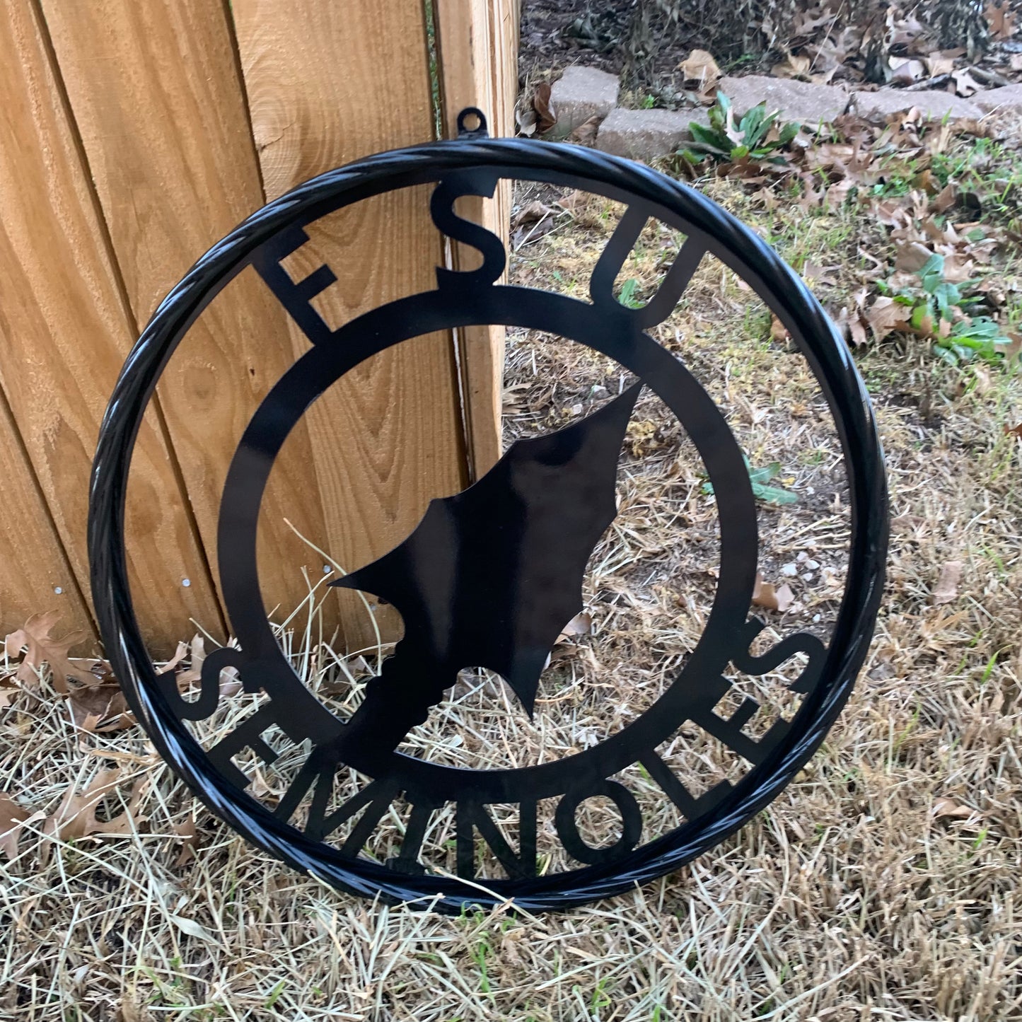 12", 18", 24", 32" FSU SEMINOLES FLORIDA STATE SPEAR CUSTOM METAL VINTAGE CRAFT TEAM SIGN RUSTIC BLACK HANDMADE