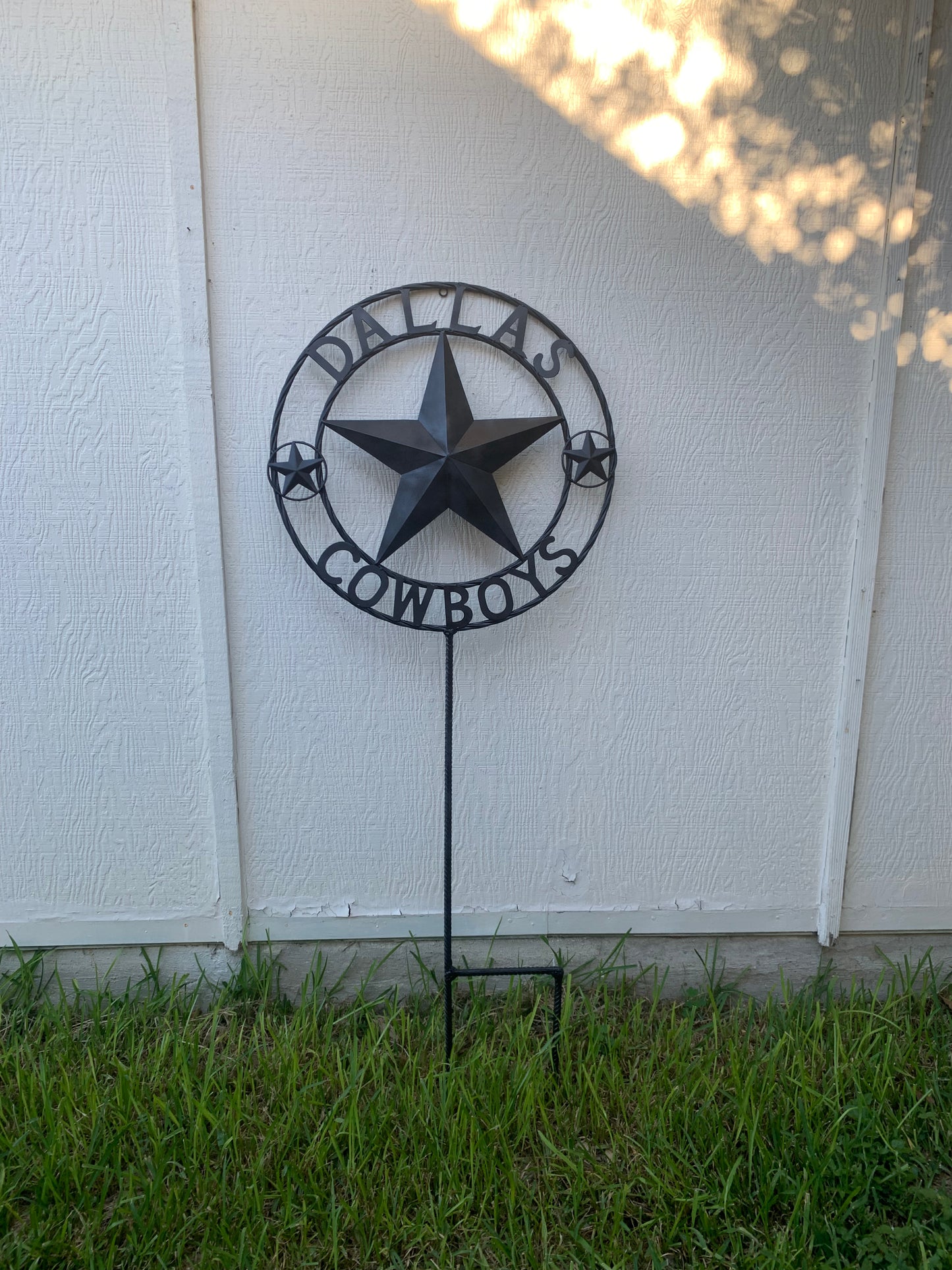 24" STAR & 34" STAKE DALLAS COWBOYS DECOR METAL ART WESTERN HOME WALL DECOR ALL RUSTIC BLACK STAR WITH 34" STAKE