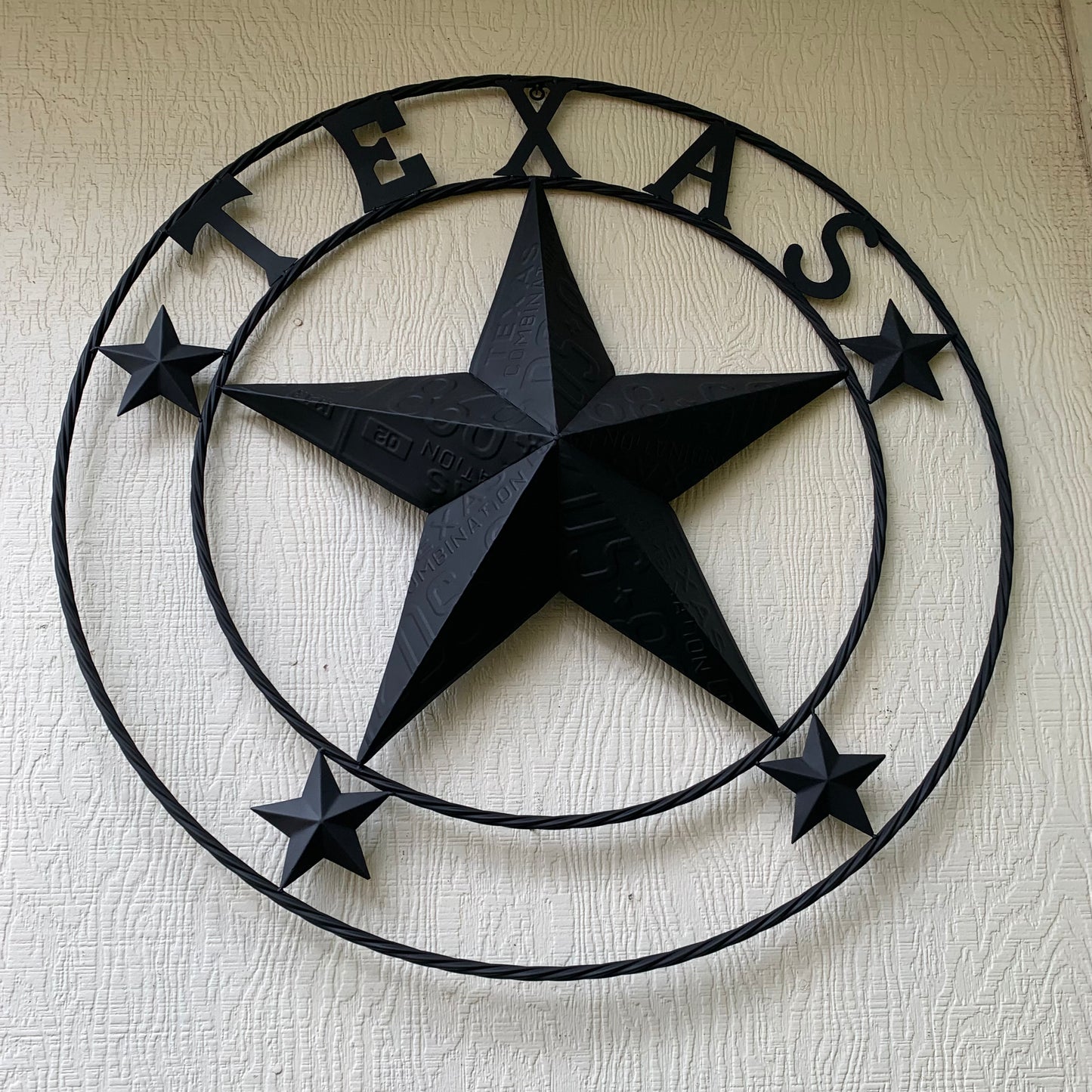24", 32", 34", 40" TEXAS LICENSE PLATE RUSTIC BLACK BARN STAR METAL WALL WESTERN HOME DECOR RUSTIC TEXAS ART NEW