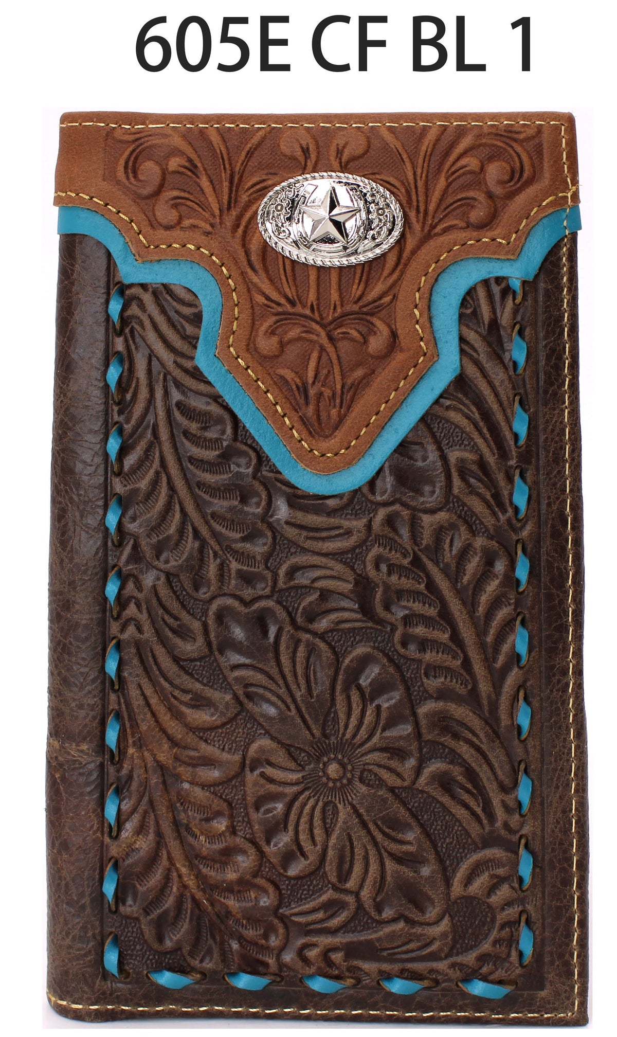 MEN'S GENUINE LEATHER CHECKBOOK WALLET WESTERN NEW