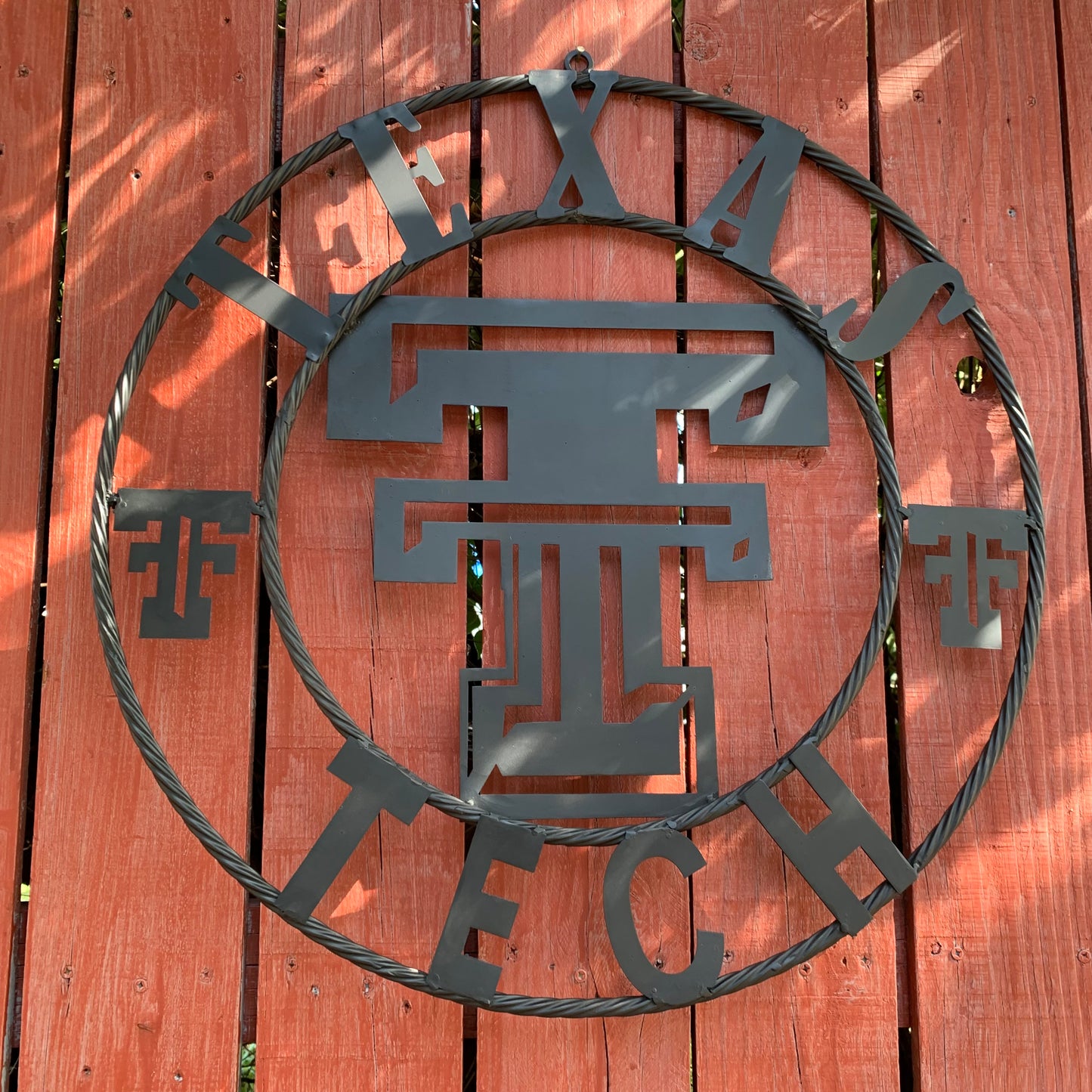 TEXAS TECH RUSTIC BLACK CUSTOM METAL VINTAGE CRAFT WESTERN HOME DECOR HANDMADE