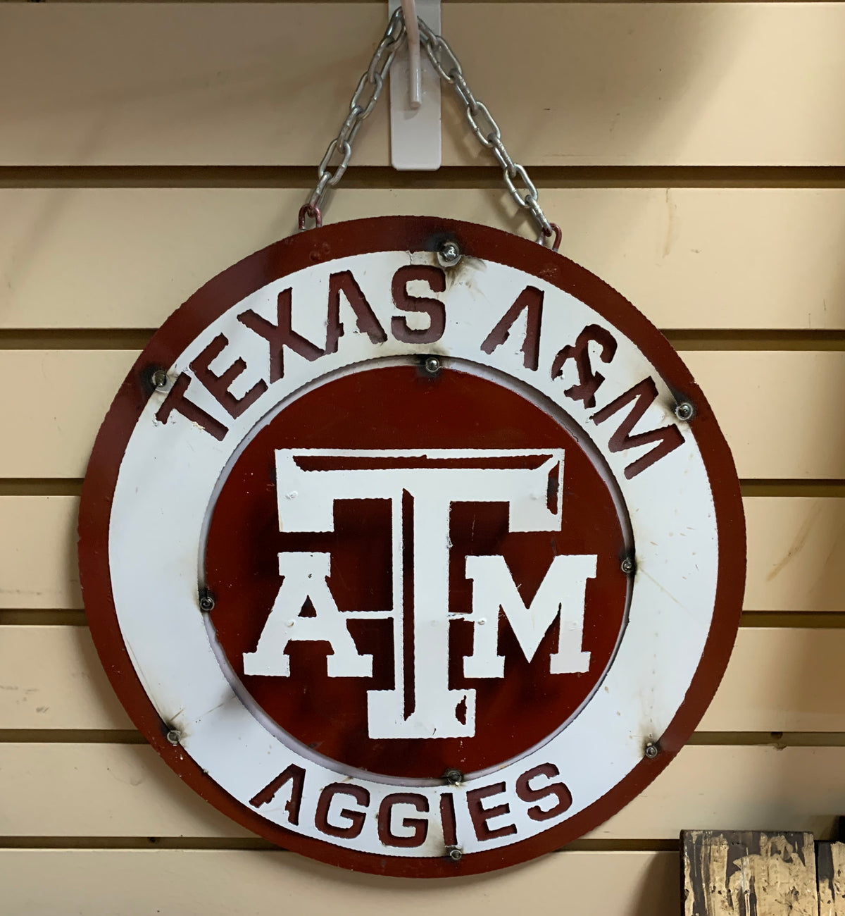 15" SPORTS CUSTOM DISC METAL VINTAGE CRAFT SIGN TEAM ART WESTERN HOME DECOR HANDMADE
