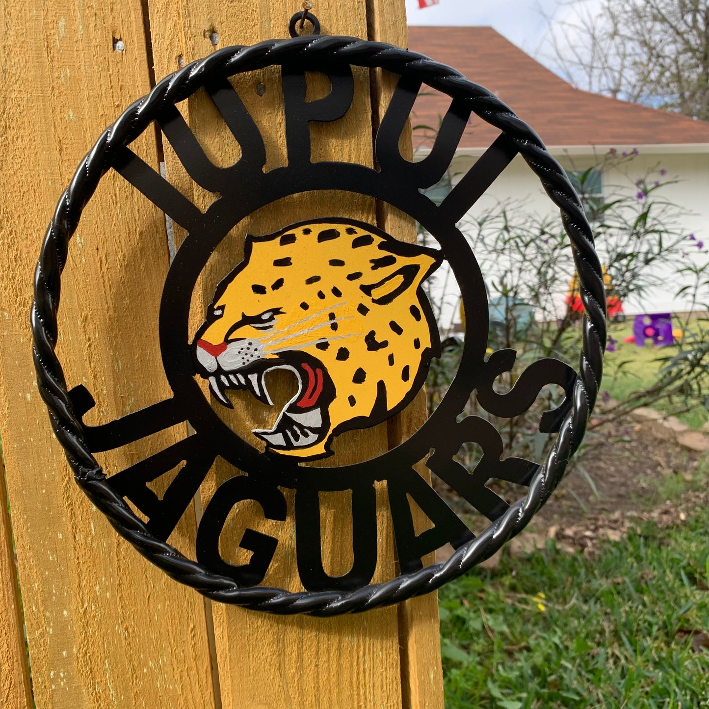 INDIANA IUPUI JAGUARS METAL CUSTOM VINTAGE CRAFT TEAM SIGN HANDMADE