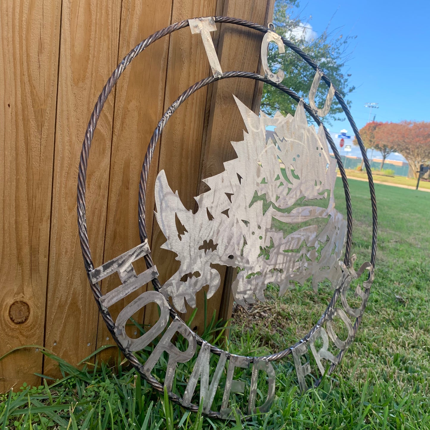 18",24",32" TCU HORNED FROGS RAW METAL CUSTOM VINTAGE CRAFT TEAM SIGN HANDMADE