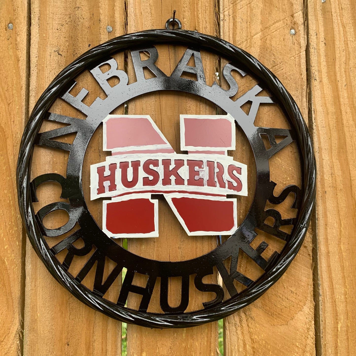 NEBRASKA HUSKERS METAL CUSTOM VINTAGE CRAFT TEAM SIGN WESTERN HOME DECOR HANDMADE 12",18",24",36"