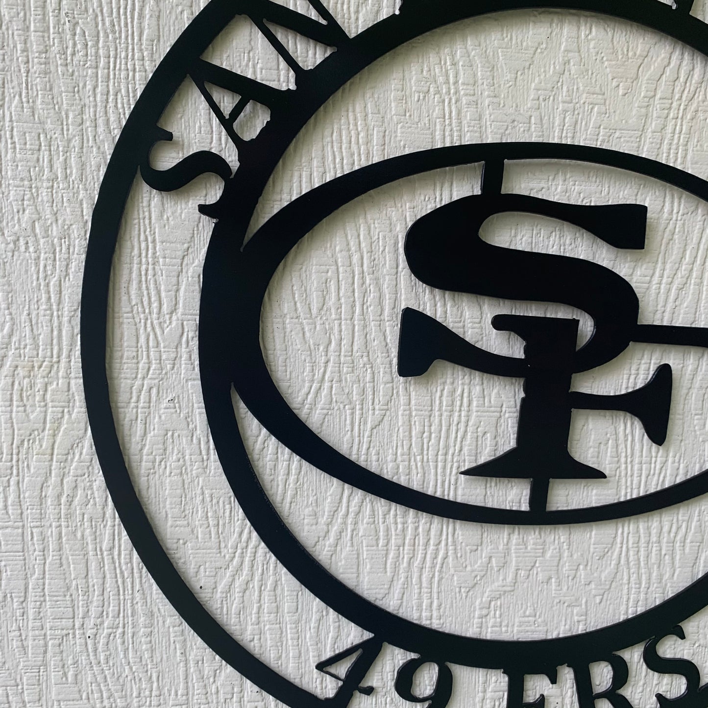 SAN FRANCISCO 49ERS METAL CUSTOM VINTAGE CRAFT TEAM SIGN RUSTIC BLACK HAND MADE IN USA 18",24",36",40",50"