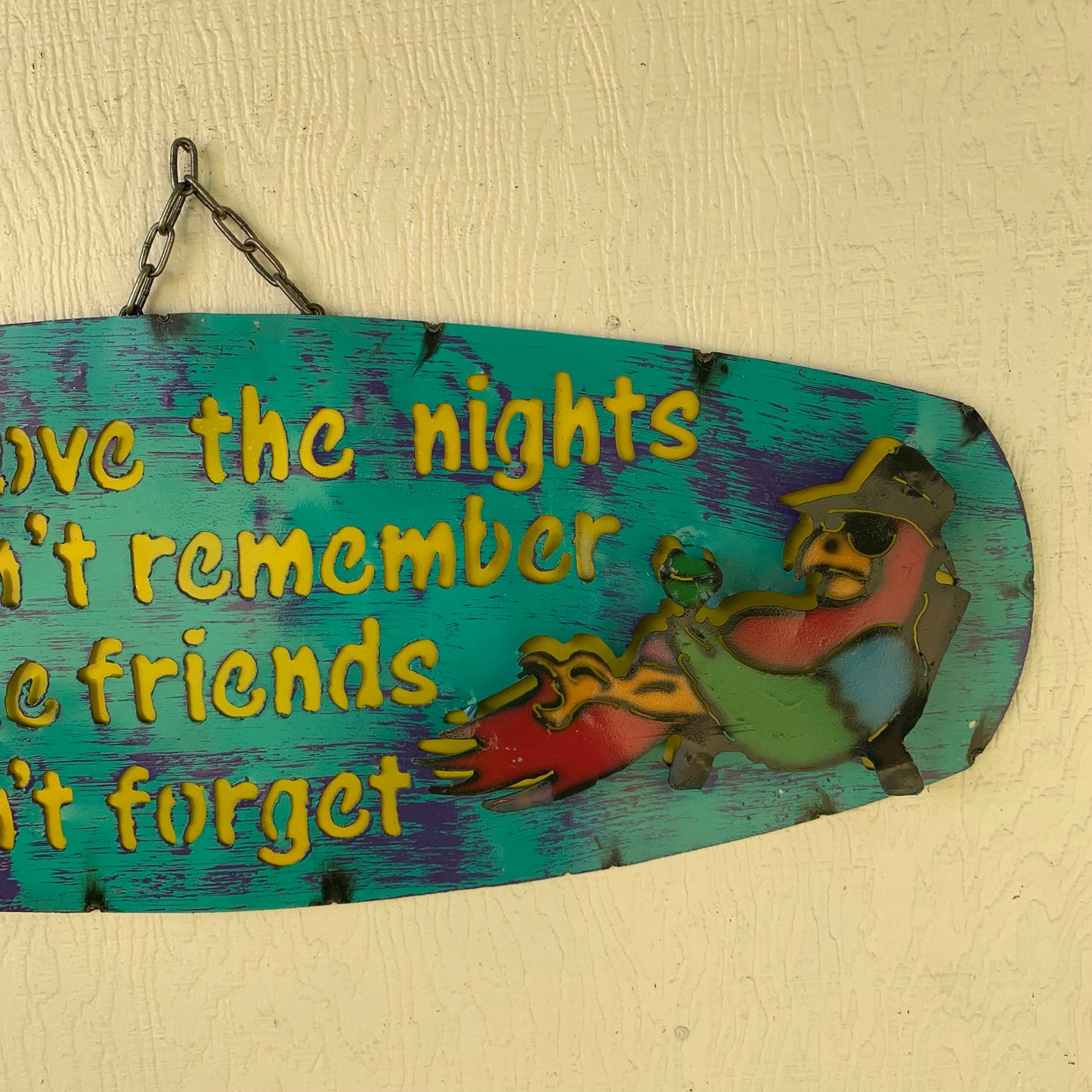 37"x 13" FRIENDS METAL OVAL DISC SIGN WALL ART WESTERN HOME DECOR BRAND NEW