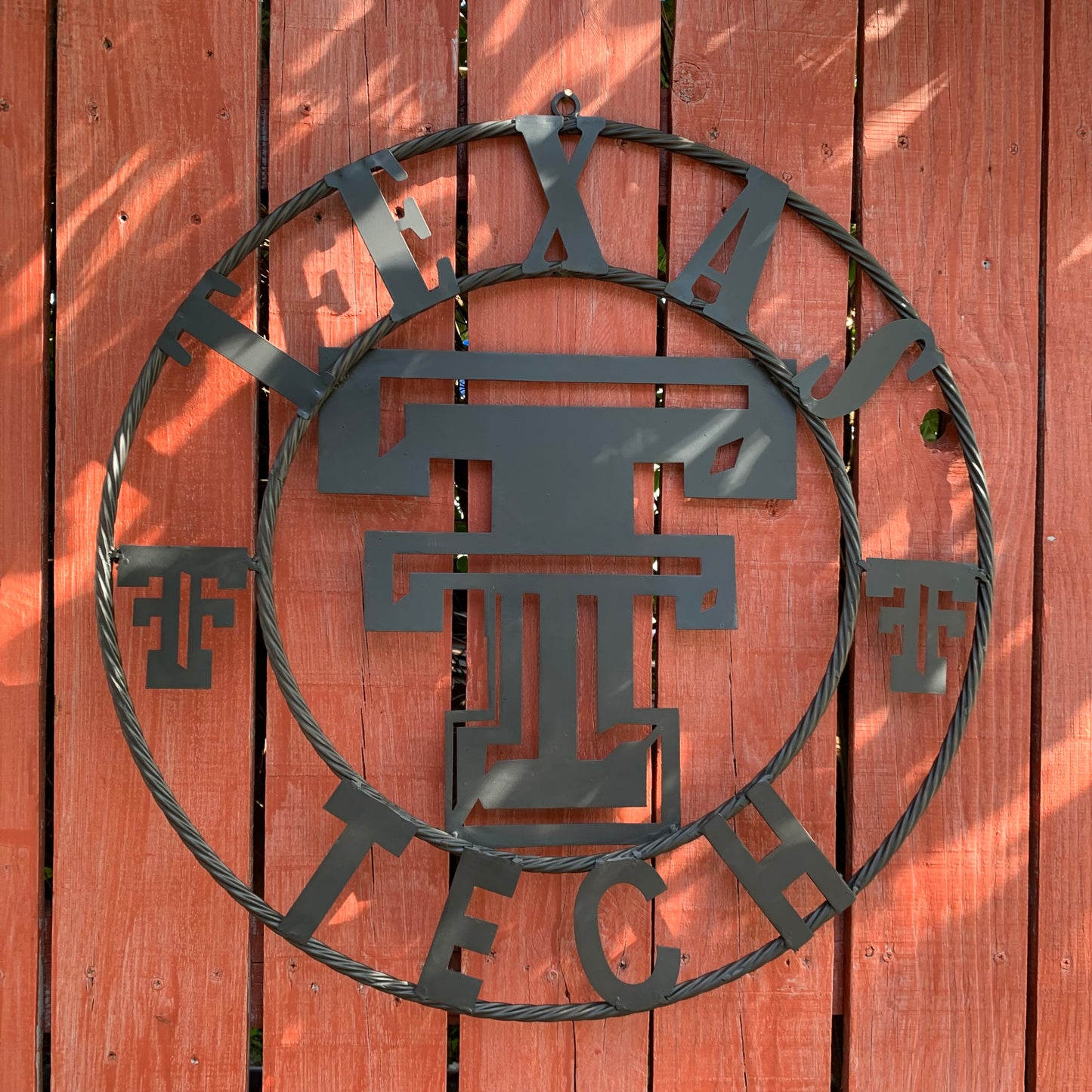 TEXAS TECH RUSTIC BLACK CUSTOM METAL VINTAGE CRAFT WESTERN HOME DECOR HANDMADE