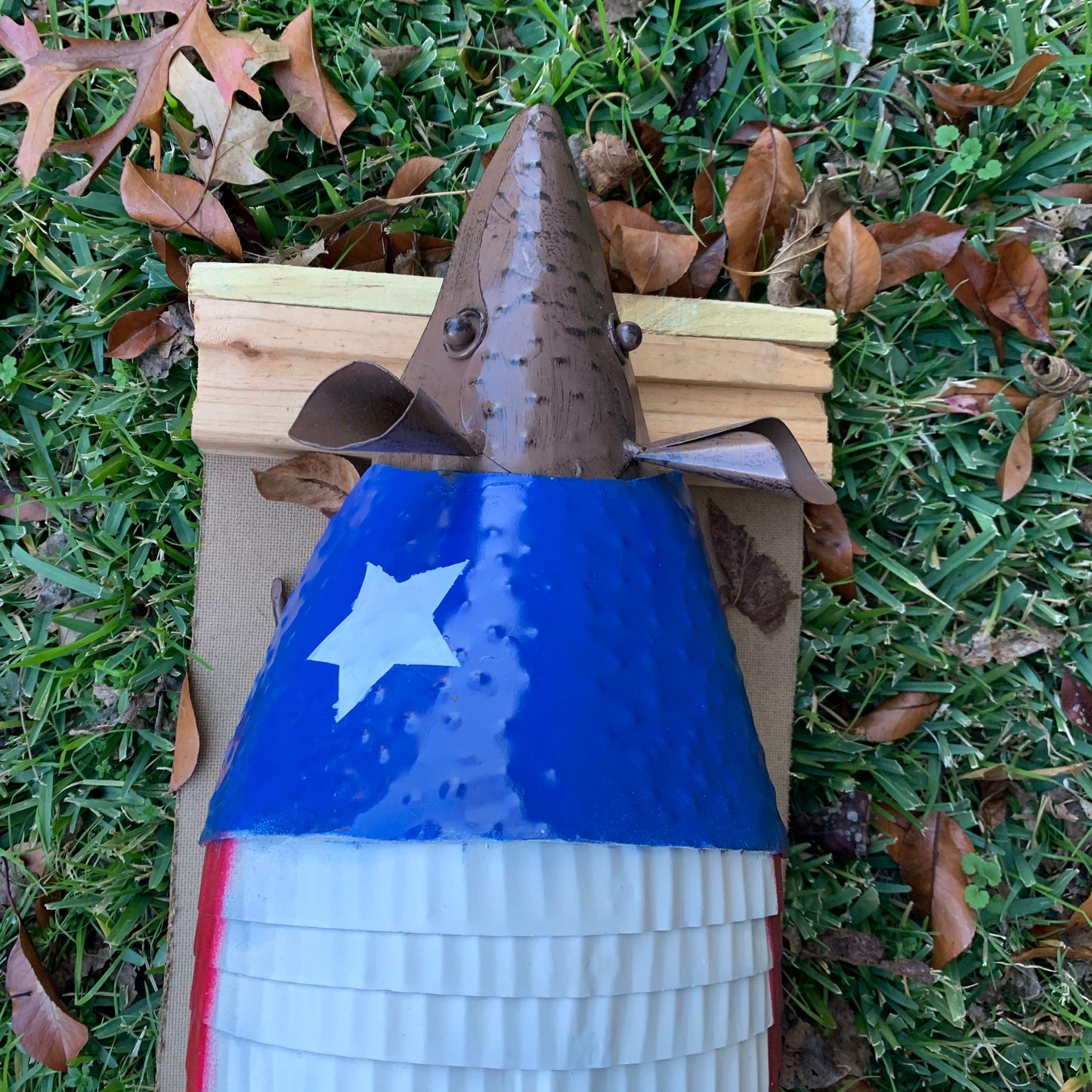 TEXAS FLAG ARMADILLO GARDEN ANIMAL SCULPTURE YARD ART METAL DECOR ORNAMENT PATRIOTIC DECOR HANDMADE #EH12220 30",22",14",10"