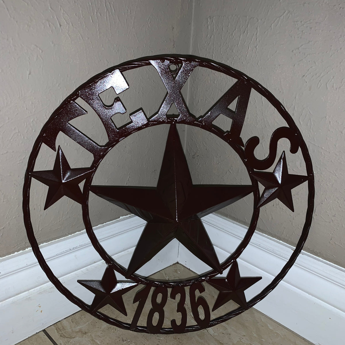 16",24",32",50" RUSTIC BROWN TEXAS 1836 BARN STAR METAL ART WESTERN HOME DECOR VINTAGE RUSTIC DARK BROWN NEW
