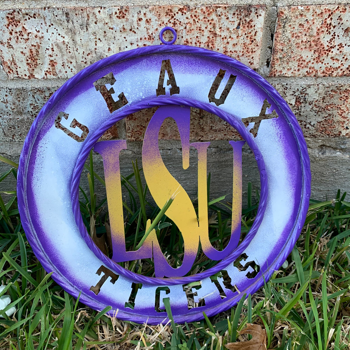 12",18",24",32" LSU GEAUX TIGERS CUSTOM METAL VINTAGE CRAFT SIGN TEAM WALL ART WESTERN HOME DECOR