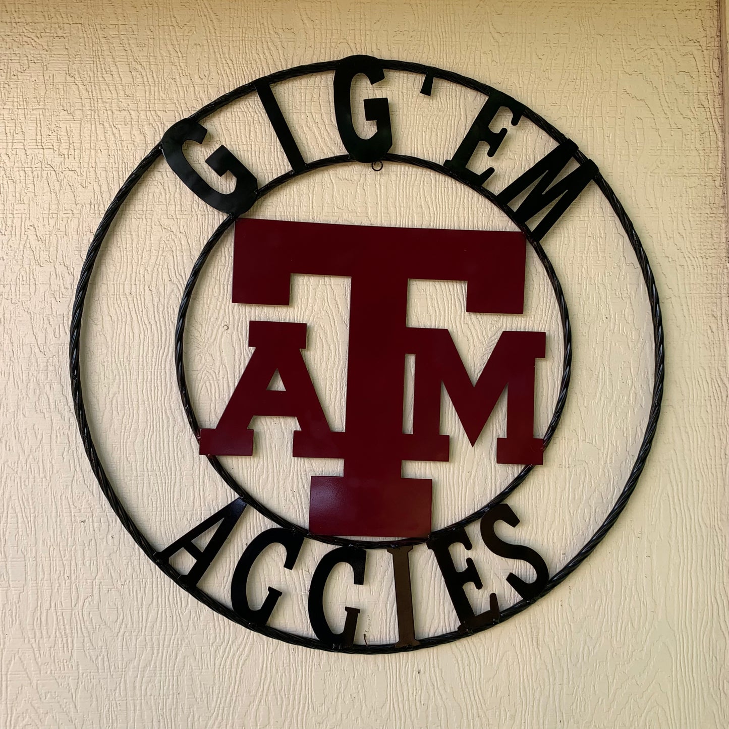 GIGEM AGGIES CUSTOM METAL VINTAGE CRAFT SIGN TEAM WESTERN HOME DECOR HANDMADE