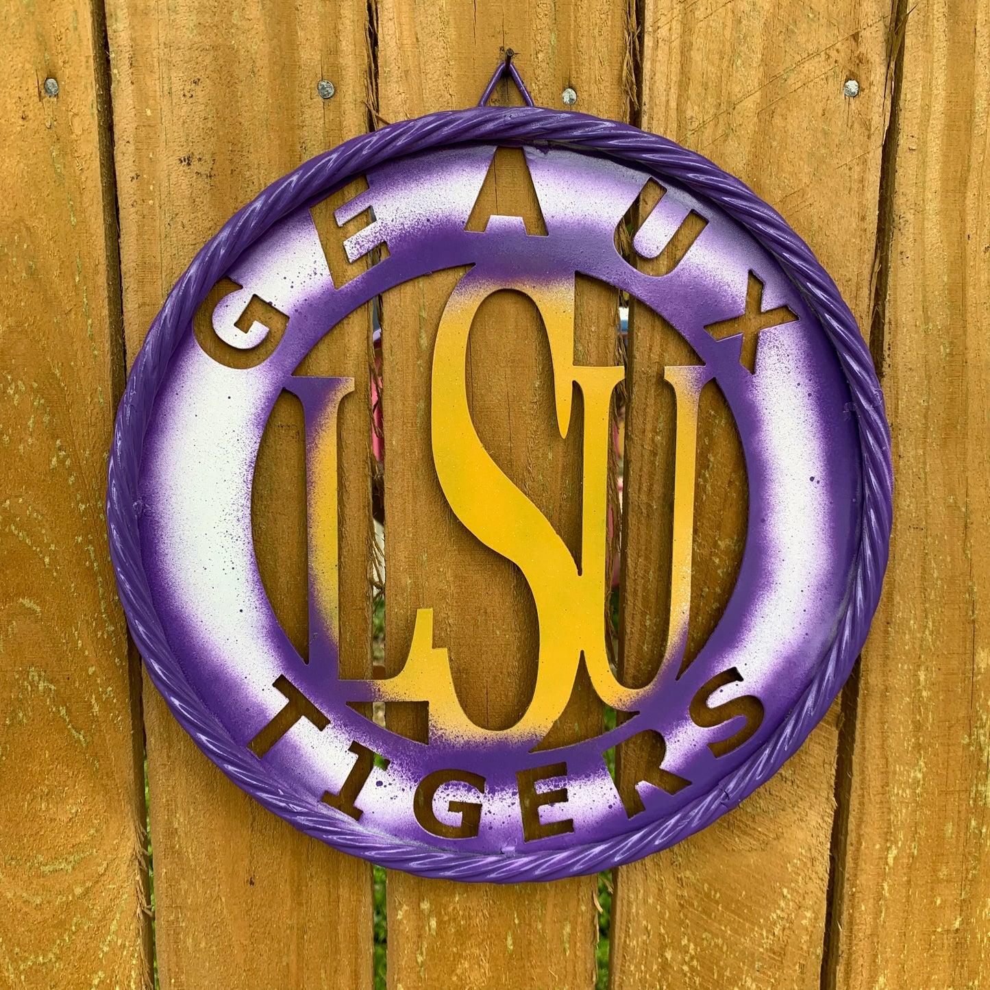 12",18",24",32" LSU GEAUX TIGERS CUSTOM METAL VINTAGE CRAFT SIGN TEAM WALL ART WESTERN HOME DECOR