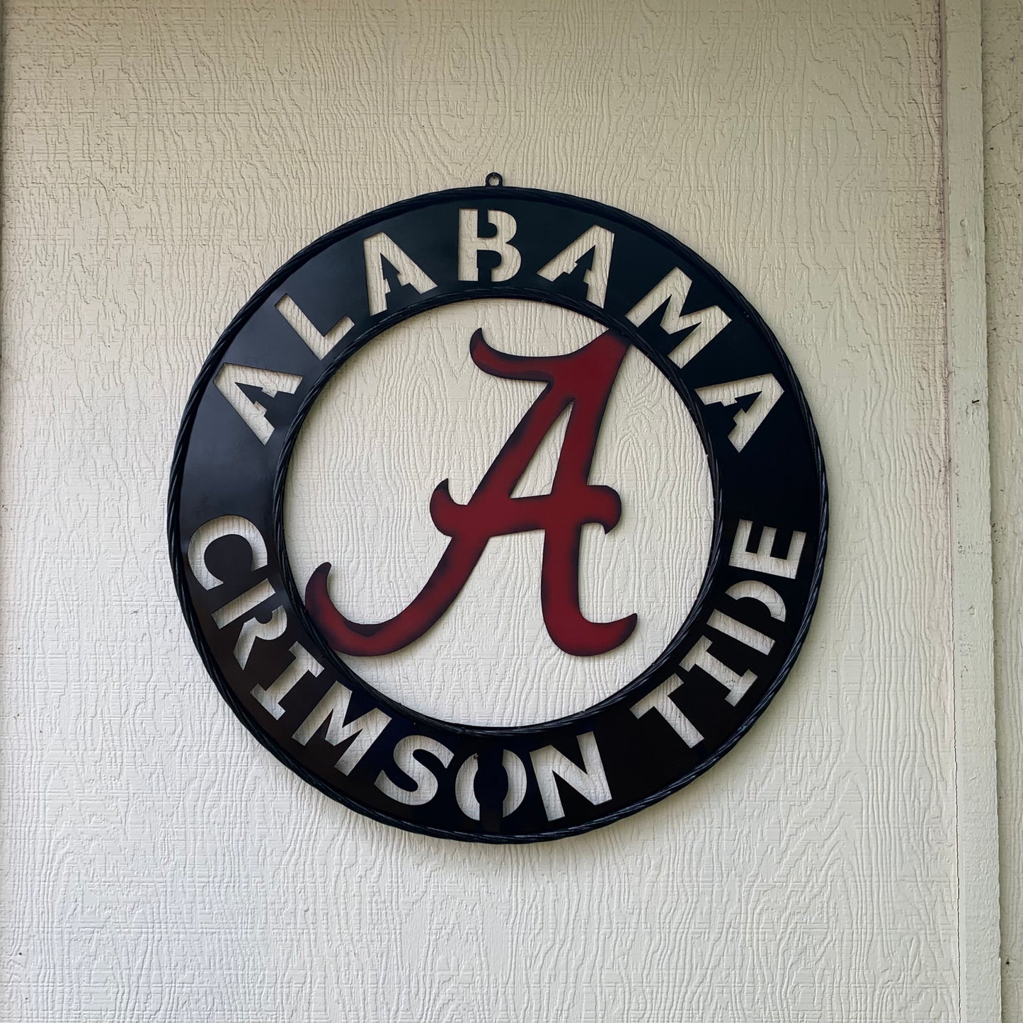 ALABAMA CRIMSON TIDE WIDE BAND RING CUSTOM METAL VINTAGE SIGN TEAM SPORTS HANDMADE