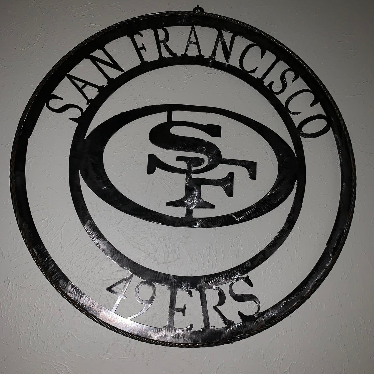 SAN FRANCISCO 49ERS METAL CUSTOM VINTAGE RAW METAL CRAFT TEAM SIGN HANDMADE 12",18",24",32",36",40",50"