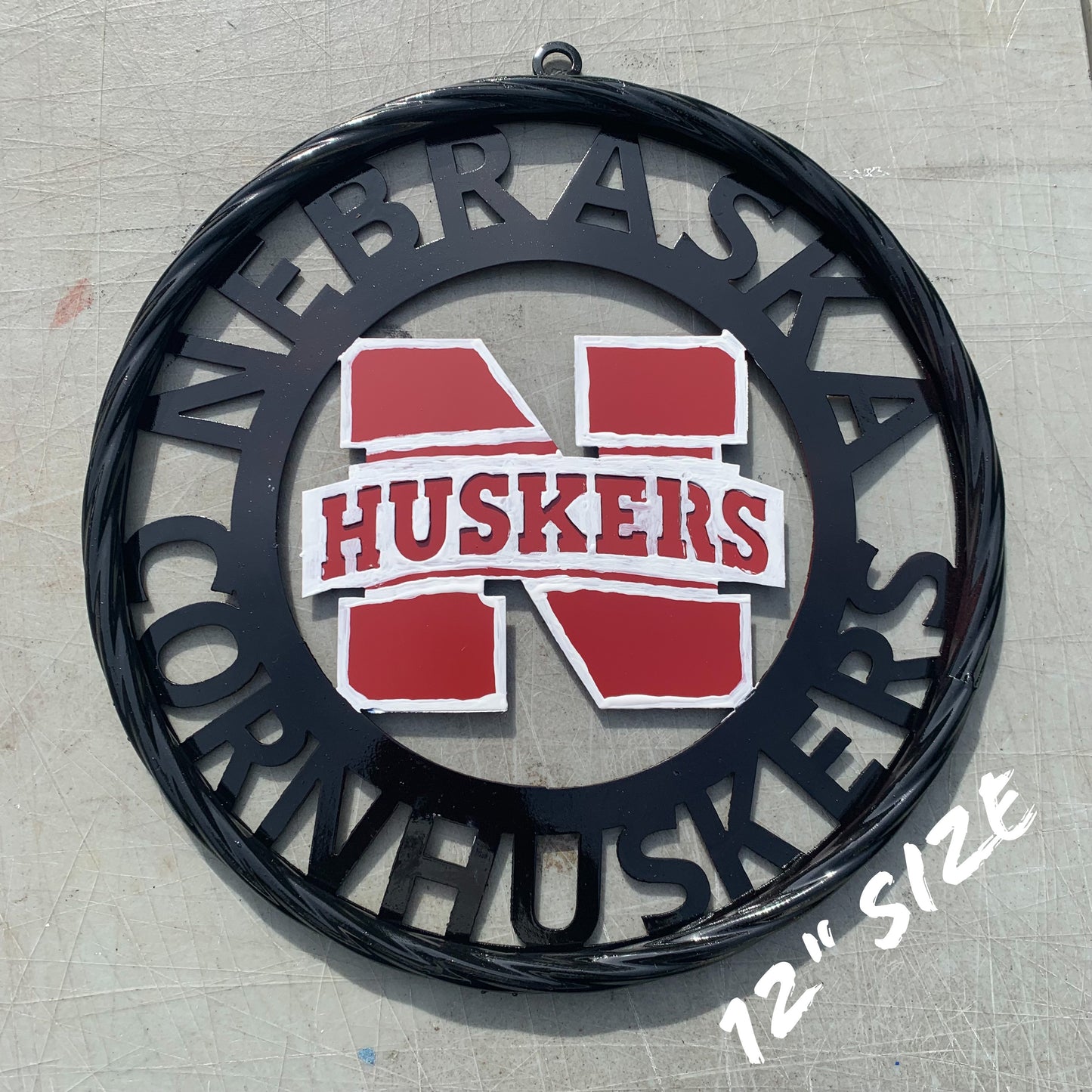 NEBRASKA HUSKERS METAL CUSTOM VINTAGE CRAFT TEAM SIGN WESTERN HOME DECOR HANDMADE 12",18",24",36"
