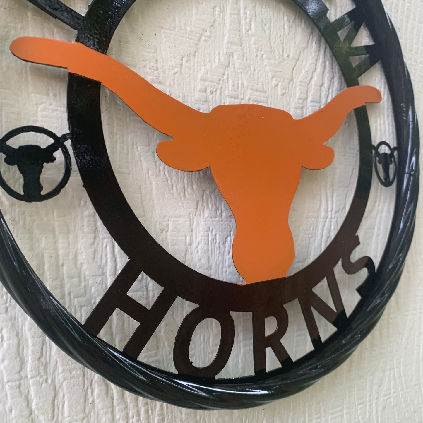 HOOKEM HORNS TEXAS LONGHORNS HOOK EM METAL CUSTOM VINTAGE CRAFT WALL ART TEAM SIGN HANDMADE