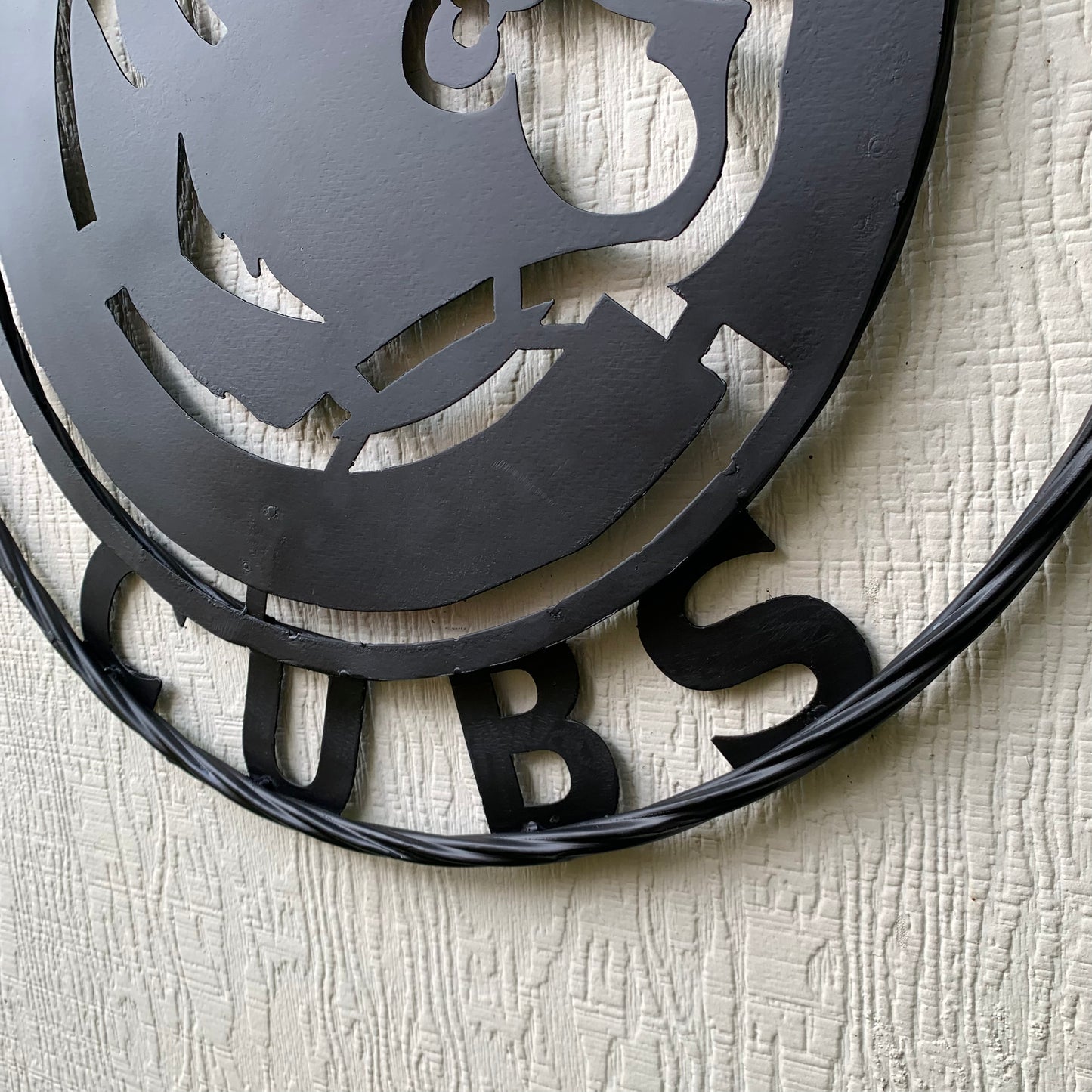 12", 18", 24", 32" CHICAGO CUBS CUSTOM BLACK & RAW METAL VINTAGE CRAFT TEAM SPORTS SIGN HANDMADE