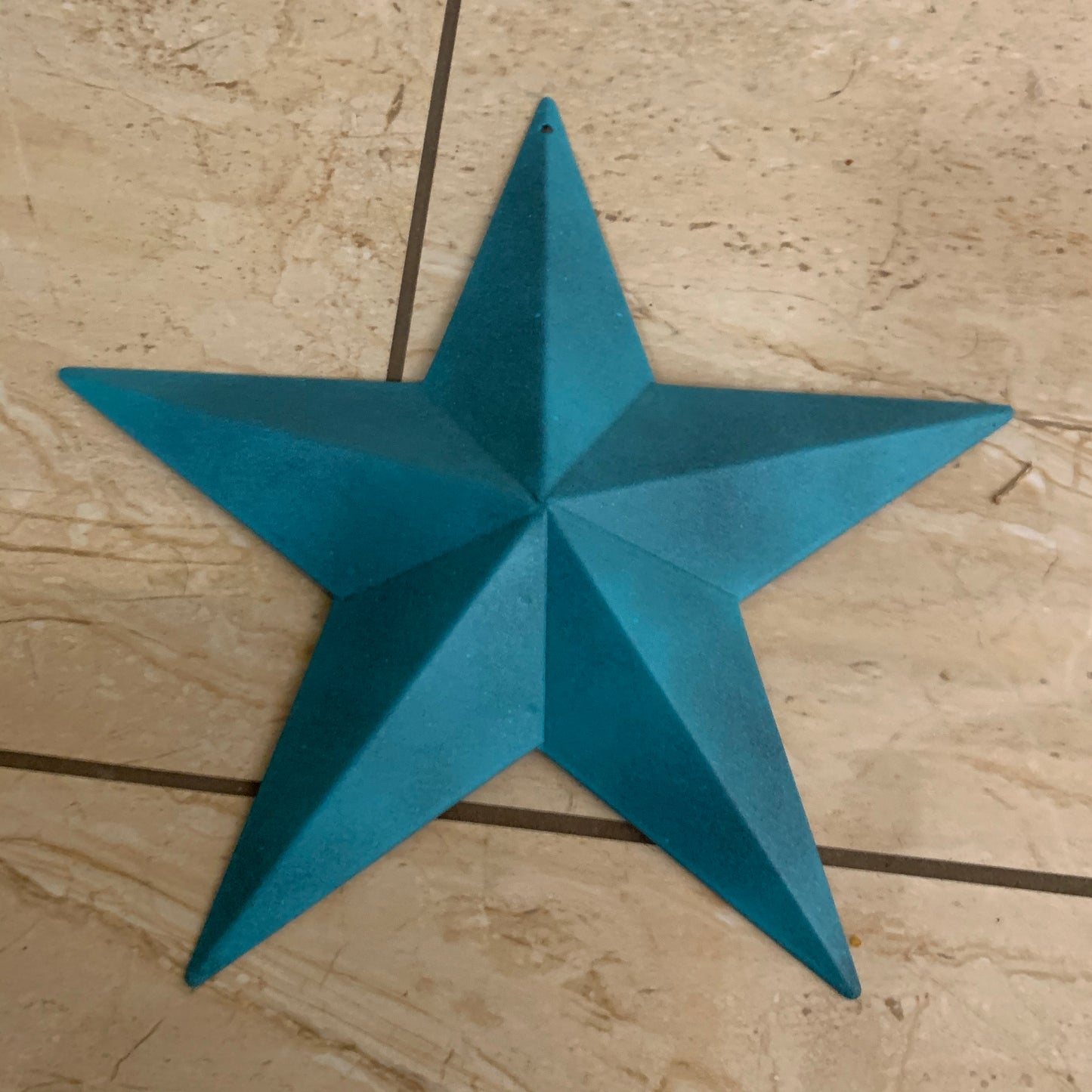 #EH10474 RUSTIC TURQUOISE DISTRESSED TWO TONE BARN METAL STAR WESTERN HOME DECOR ART NEW