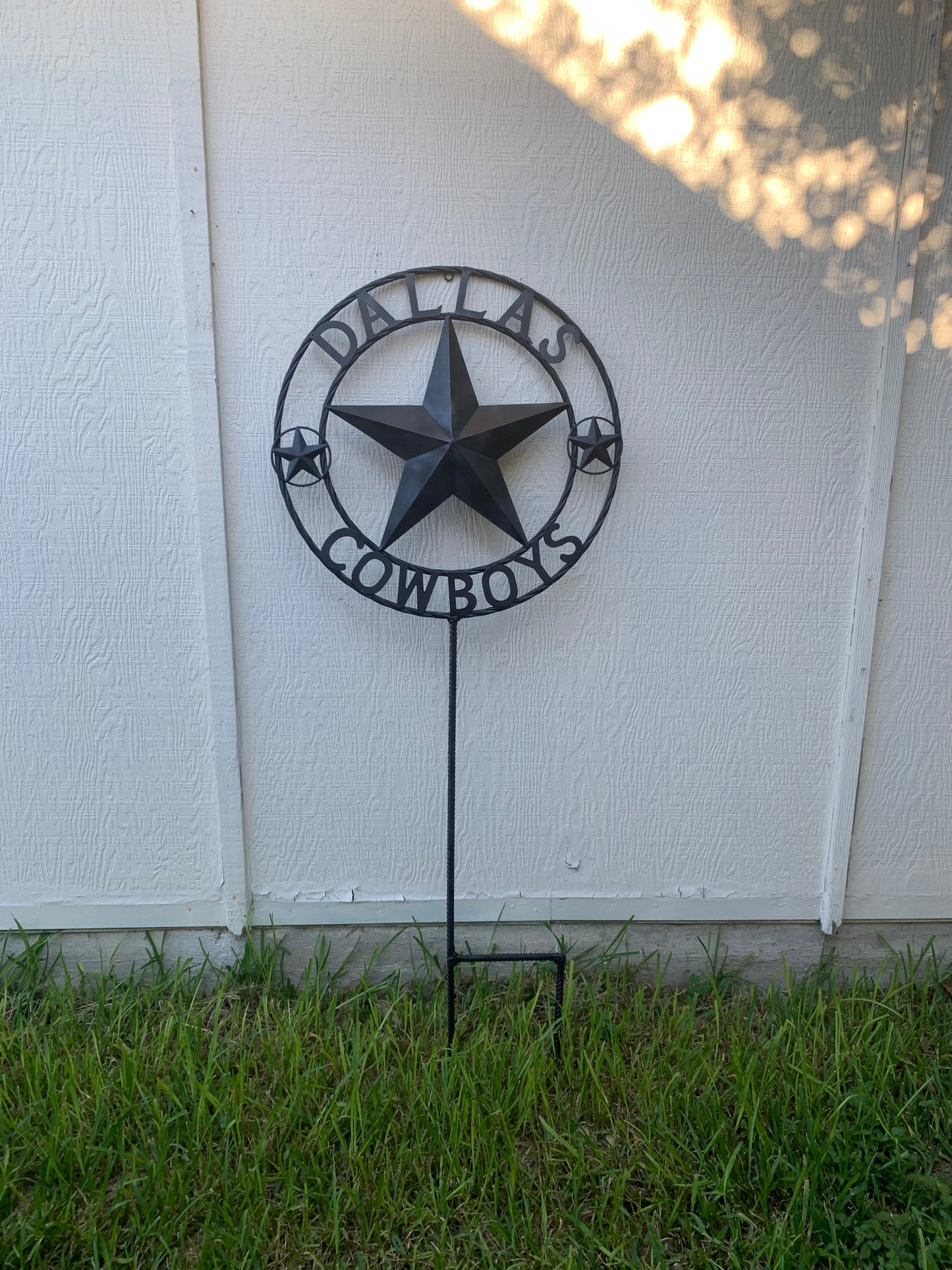 24" STAR & 34" STAKE DALLAS COWBOYS DECOR METAL ART WESTERN HOME WALL DECOR ALL RUSTIC BLACK STAR WITH 34" STAKE