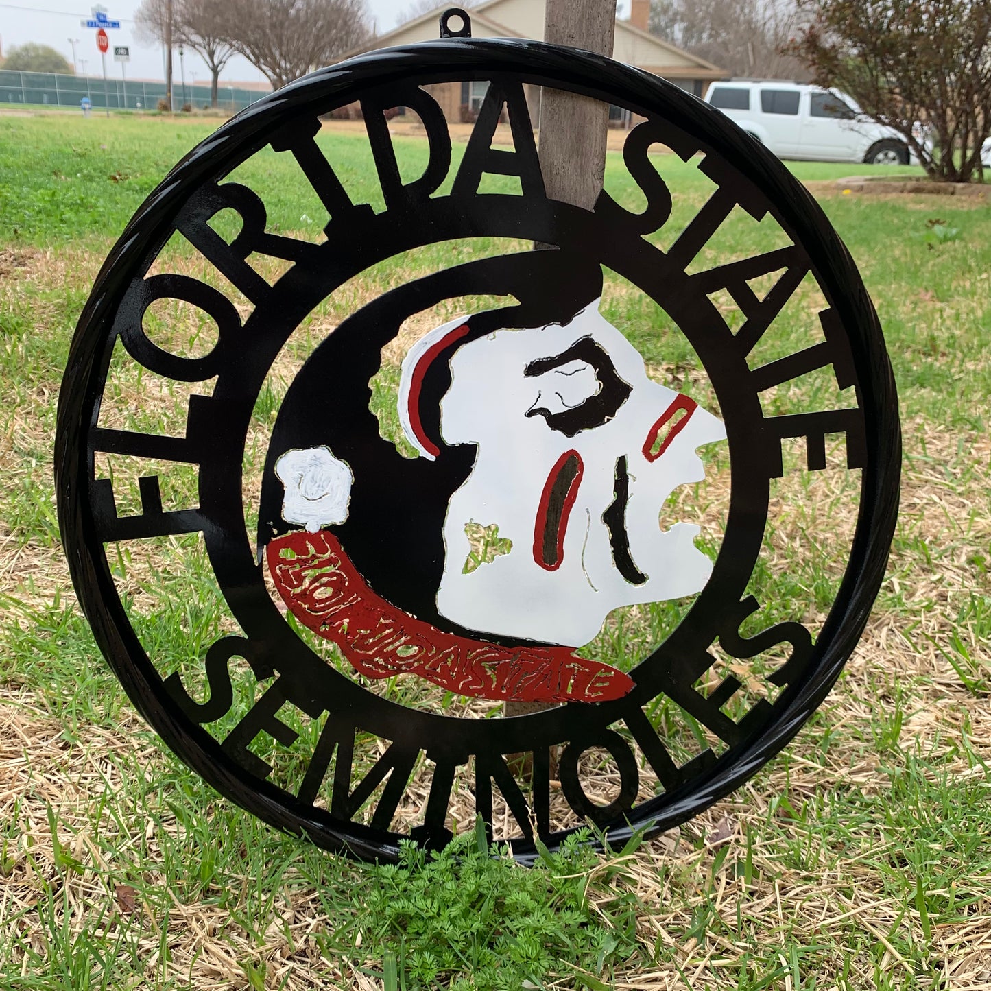 12", 18", 24", 32" FSU FLORIDA STATE SEMINOLES INDIAN LOGO METAL CUSTOM VINTAGE CRAFT TEAM SIGN