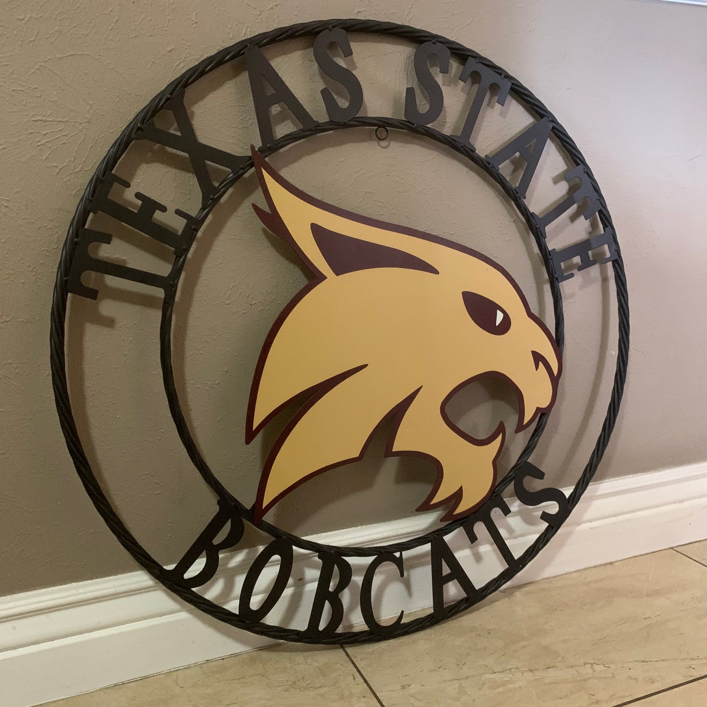 12",18",24",32",36" TEXAS STATE BOBCATS CUSTOM METAL VINTAGE CRAFT TEAM SIGN WESTERN HOME DECOR HANDMADE